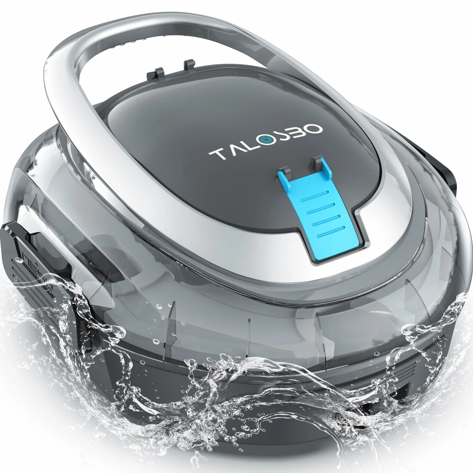 Robot Piscine Double Filtration Nettoyeur Aspirateur sans Fil Autonomie 90 Min 1928GPH Stationnement Automatique 80 m²