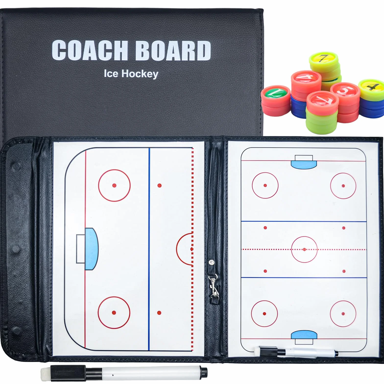Joyeee Tableau Blanc Tactique Hockey sur Glace avec Marqueur Effaçable à Sec