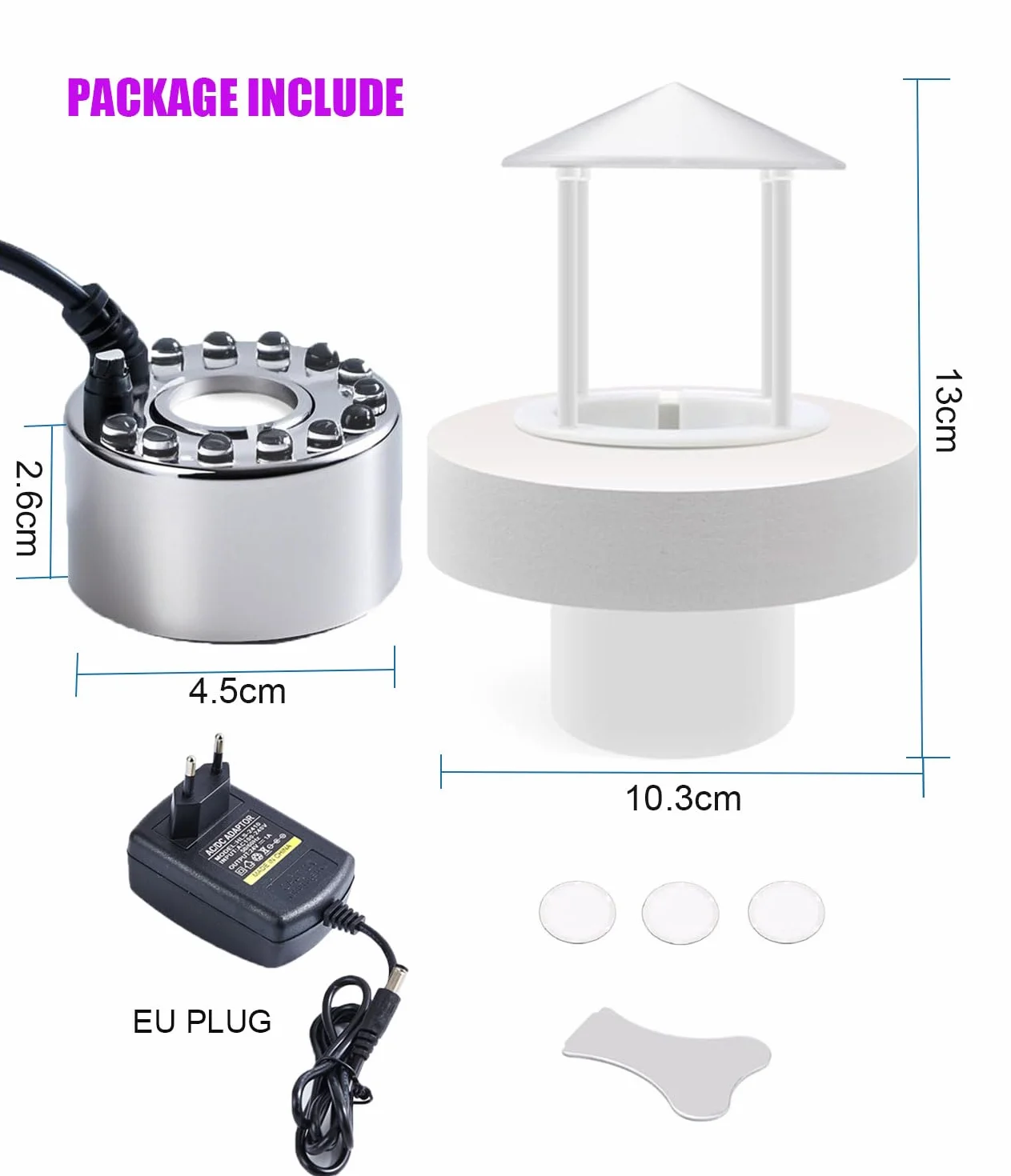 KINGYEENUO Ultrasonic Fogger Mist Maker 350ml/H LED Aquarium Pond Humidifier
