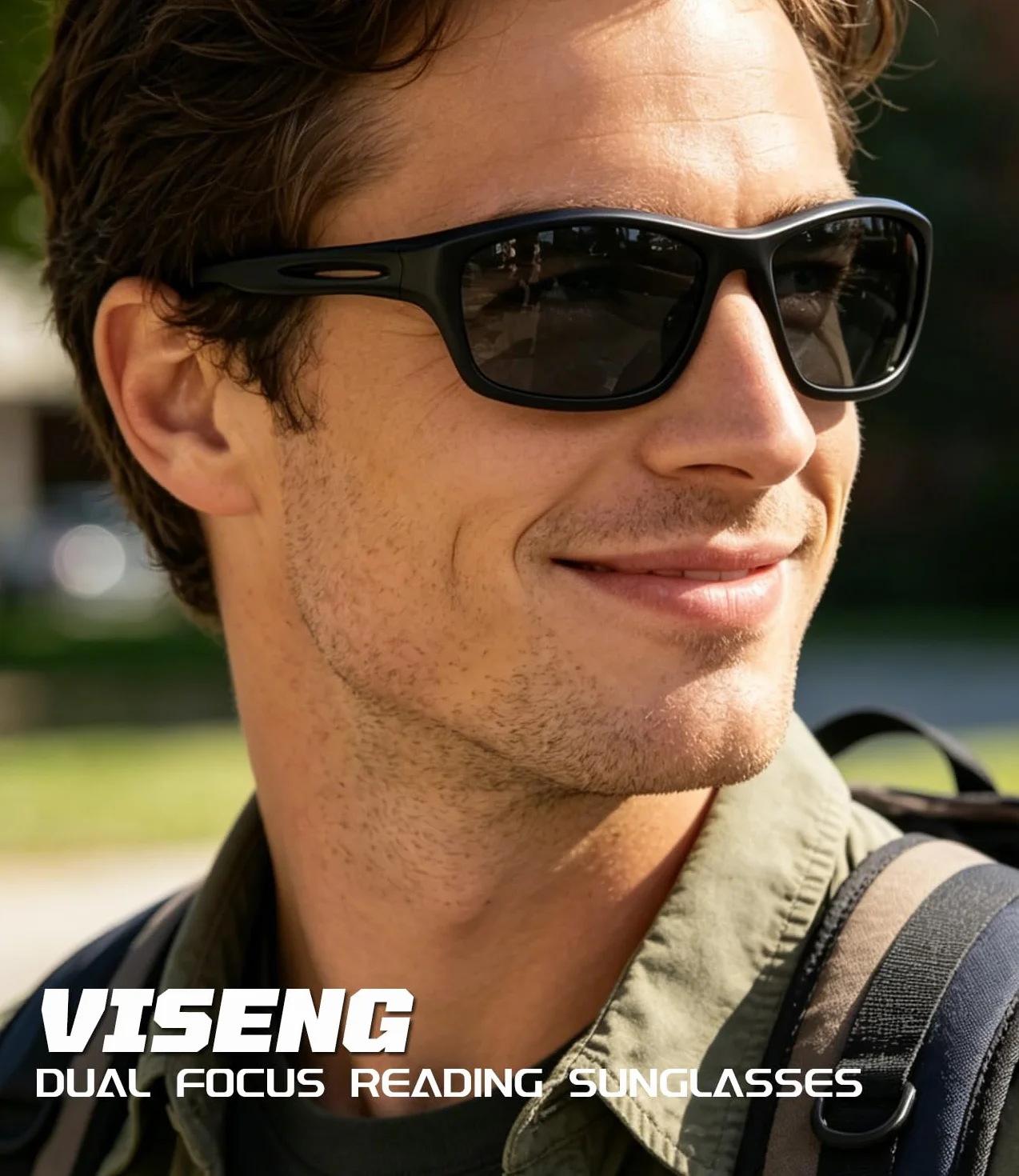 Viseng Lunettes de lecture de soleil bifocales sportives polarisées Protection UV400 pour cyclisme et extérieur Unisexe Homme Femme