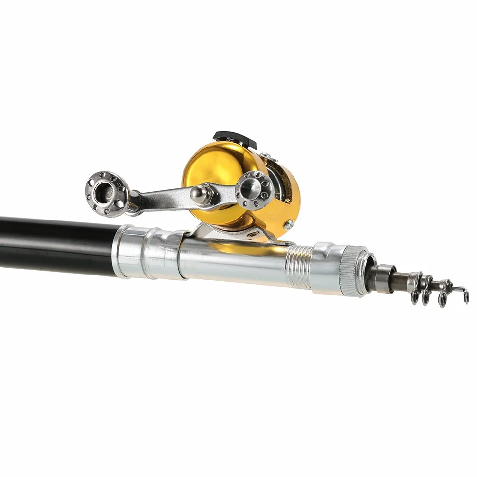 Lixada Stylo Télescopique Canne à Pêche Combo Set Mini Portable avec Bobine Alliage d'aluminium Ligne