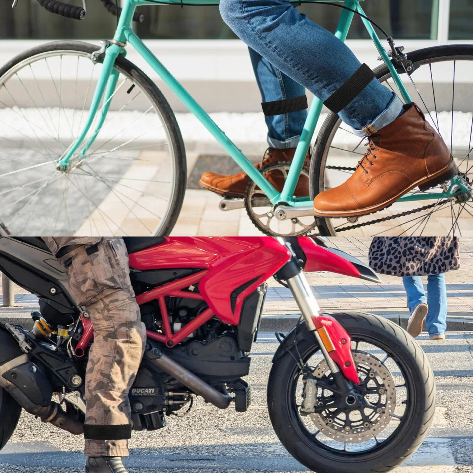 Clips de Pantalon pour Vélo Bandes Élastiques Fitness Randonnée Pêche Chasse Cyclisme