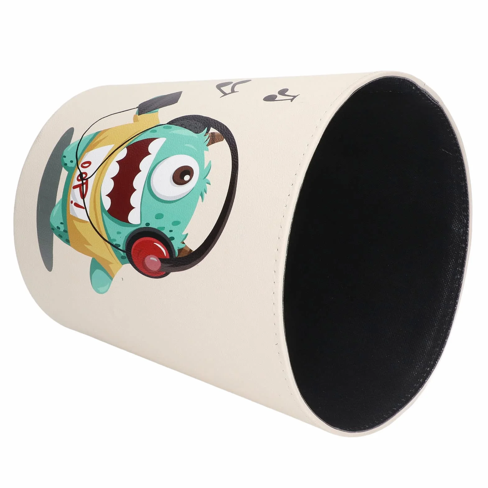 Poubelle Mignonne Monstre Vert Grande Capacité Imperméable PU pour Chambre Enfant