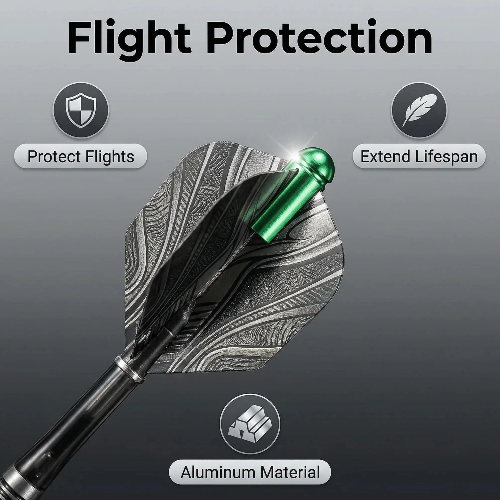 Lot de 21 protections de fléchettes en aluminium - Fixation à 90° - Multicolore