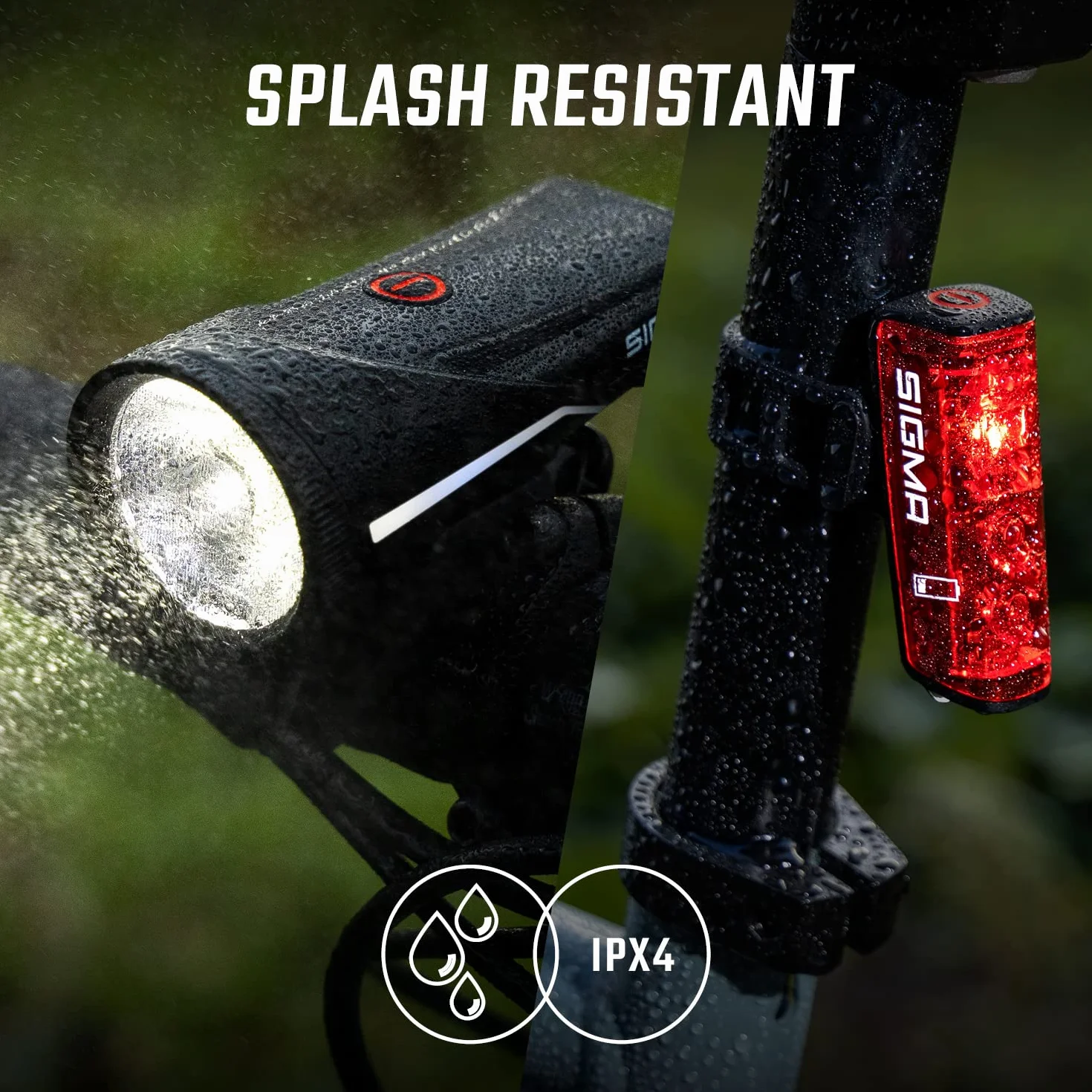 SIGMA Kit d'éclairage vélo Aura 100/Blaze Link (Support à vis) | Fonction de couplage innovante Eclairage vélo à LED 100 lux à l'avant | Feu arrière avec Fonction feu Stop