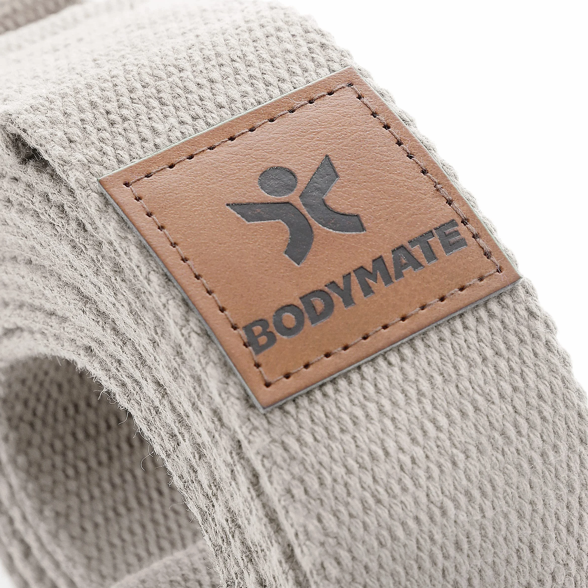 BODYMATE Ceinture de Yoga avec Anneaux en métal, Sangle de Yoga pour débutants et Professionnels, Boucle de Yoga 100% Coton, Sangle d'étirement 250cm Long et 3,8cm Large