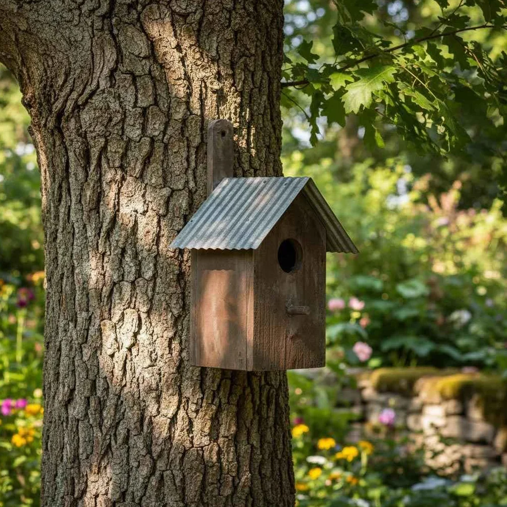 Nichoir Oiseau Bois et Zinc