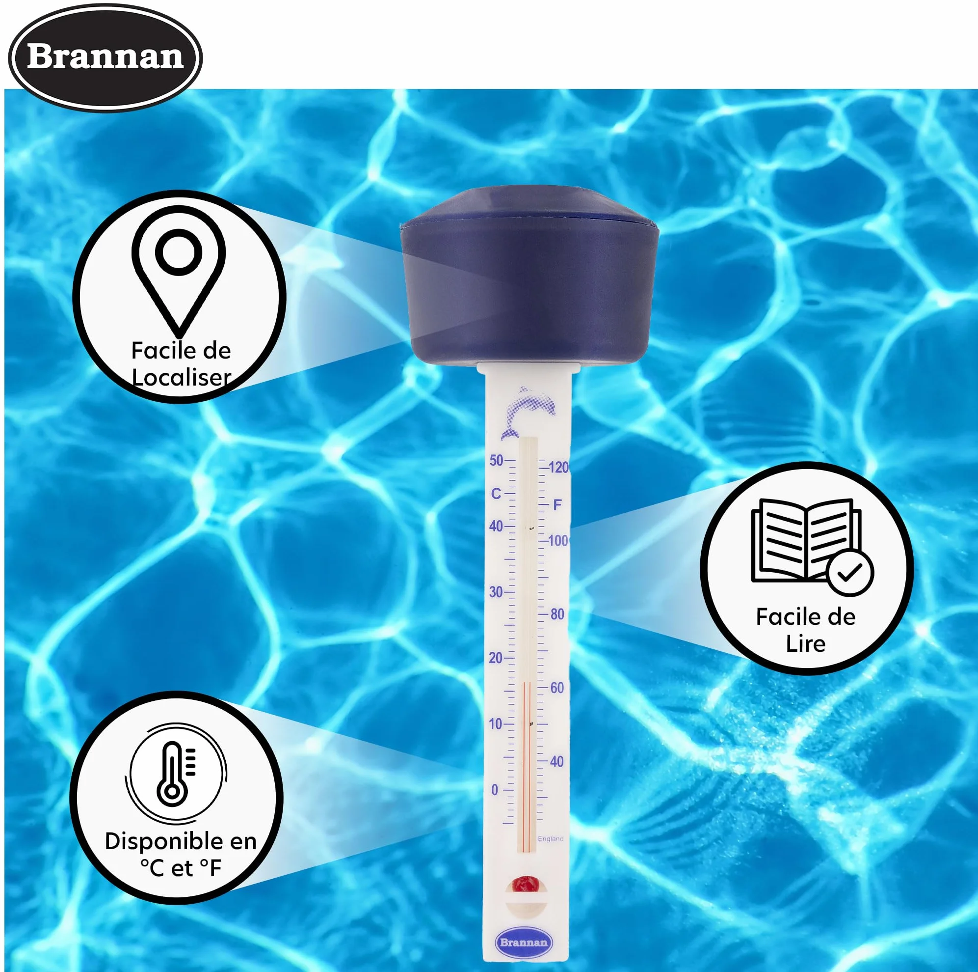 Thermomètre piscine flottant