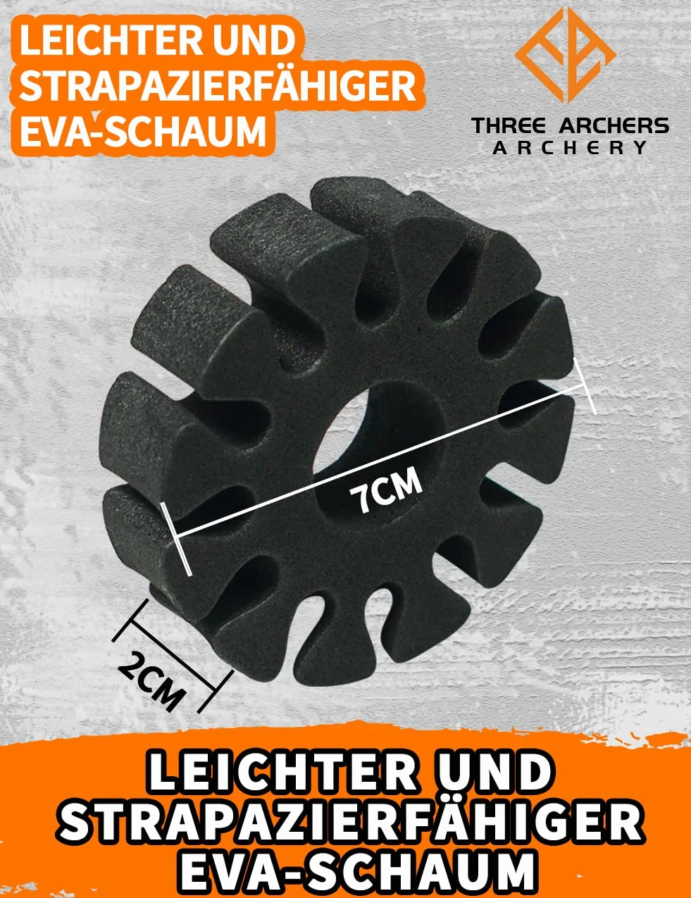 THREE ARCHERS Lot de 8 supports de flèches en EVA - Porte-flèches rond durable en EVA - Accessoires de tir à l'arc et à la chasse