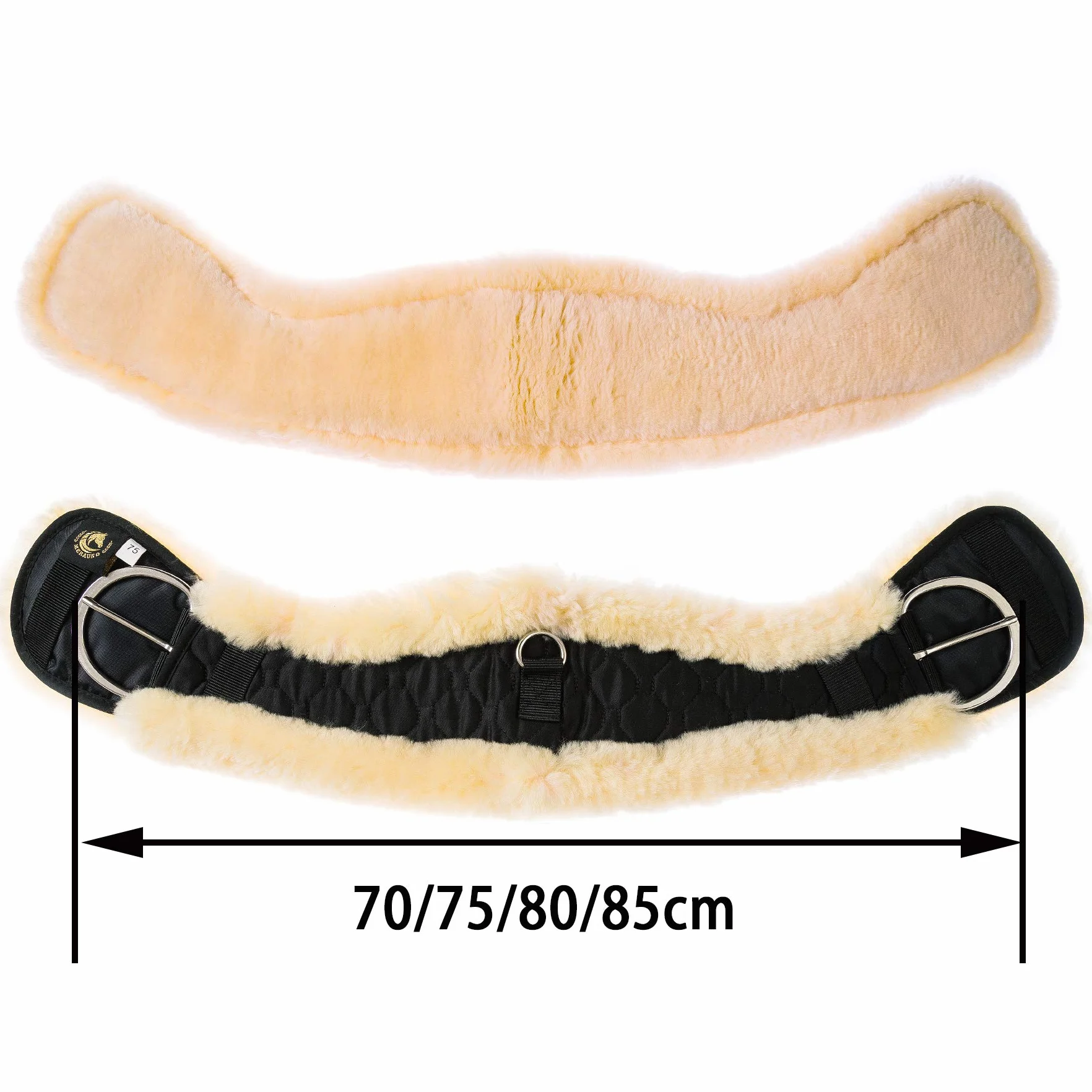 Sangle de selle Western en laine d'agneau de qualité - Forme anatomique concave pour une meilleure adhérence - Couleur : naturel, noir, marron, anthracite