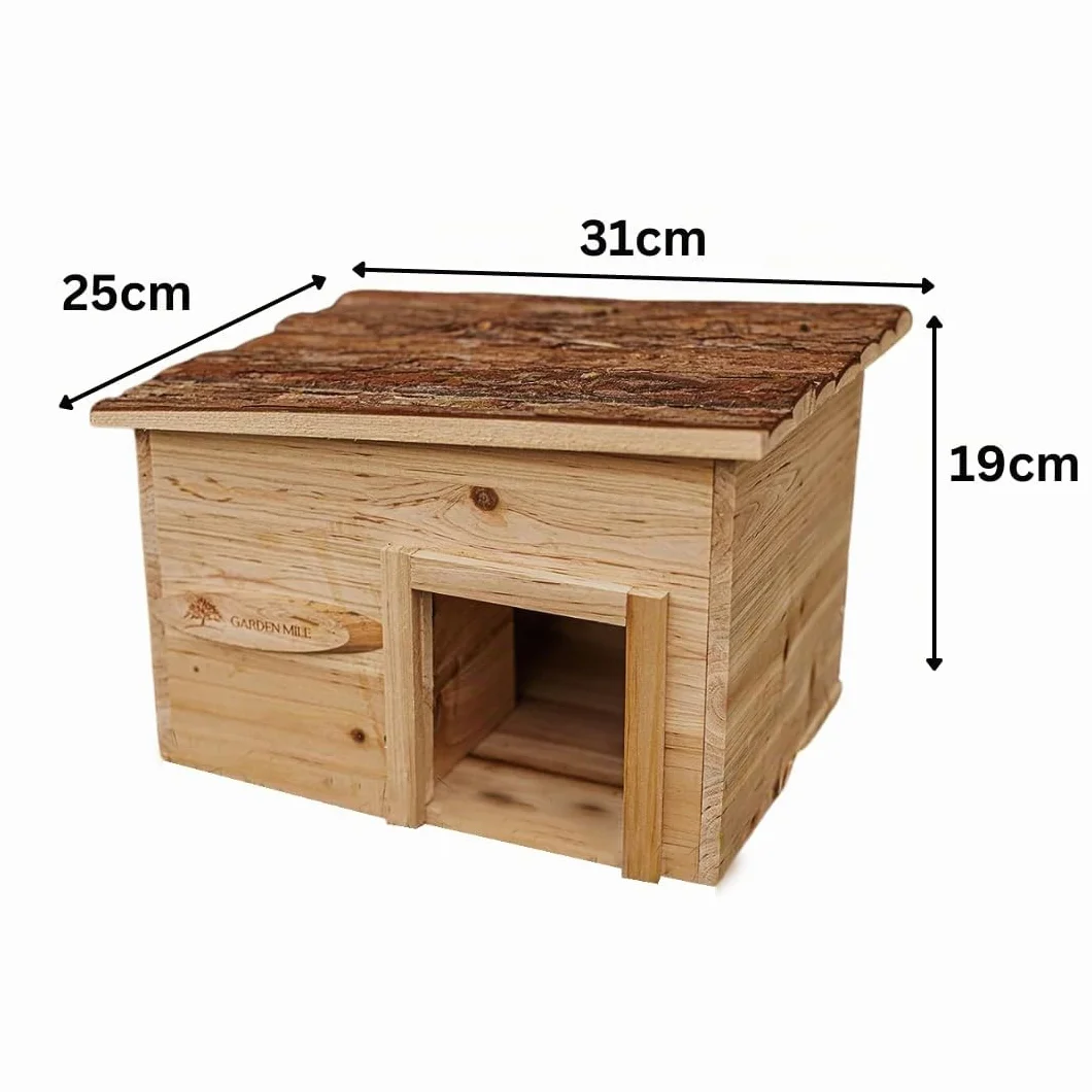 Maison pour hérisson en bois durable résistant aux prédateurs avec toit en feutre