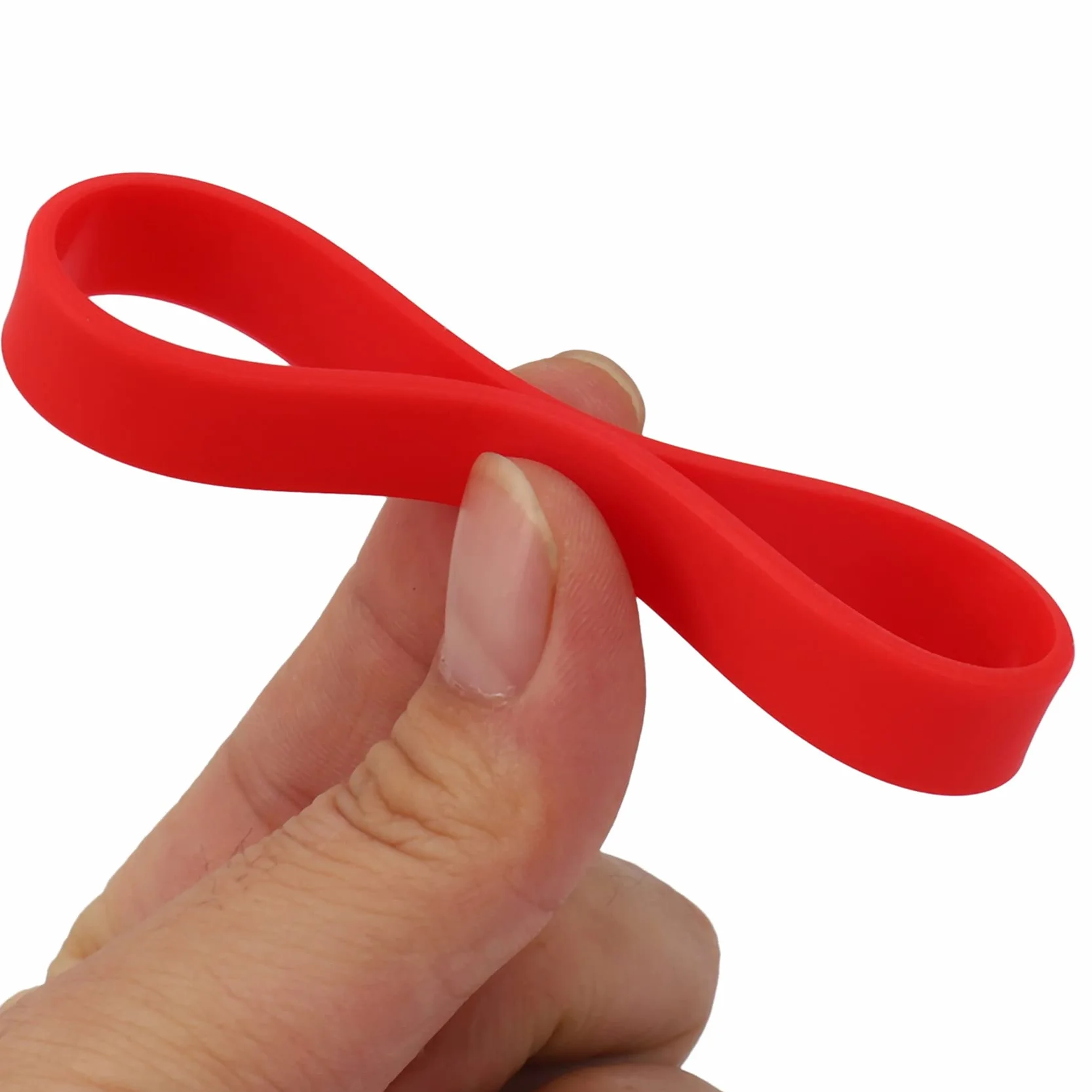 Bracelet élastique en caoutchouc de silicone rouge, 7 9 inch, Caoutchouc de silicone