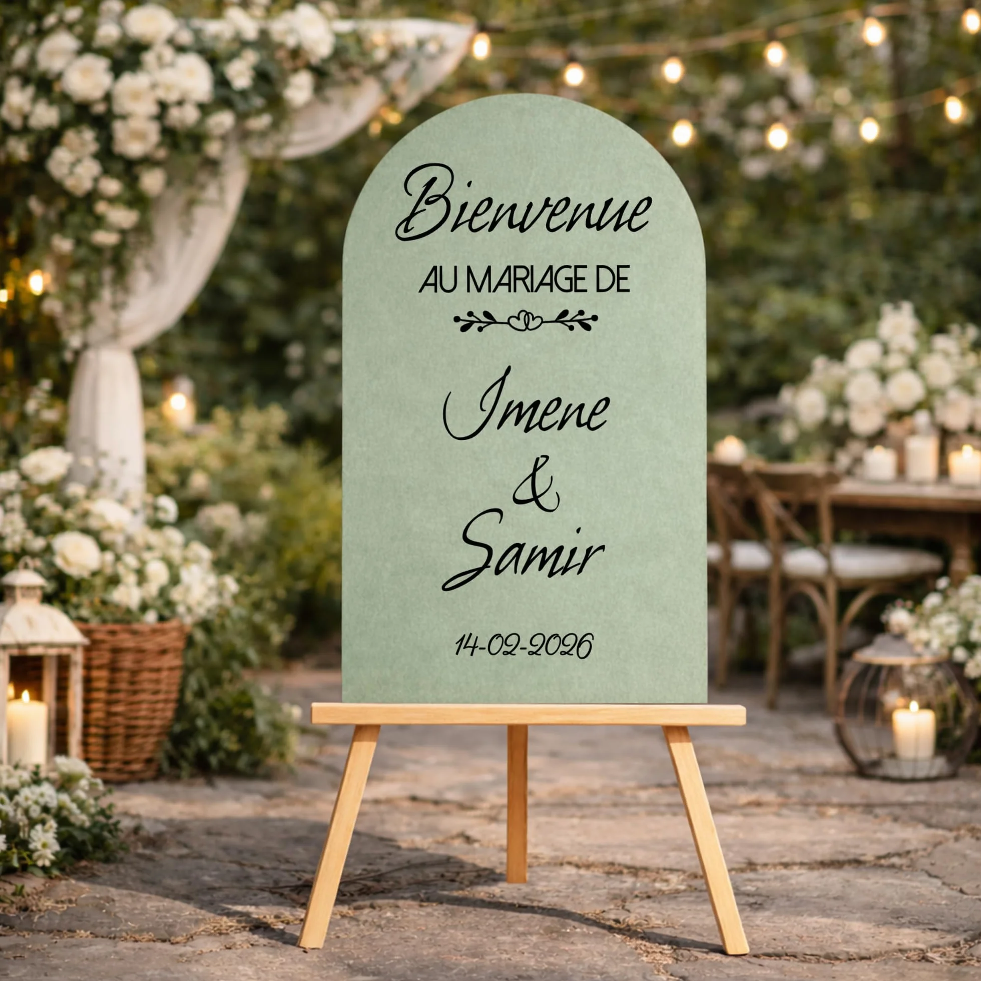 Sticker personnalisé mariage baptême anniversaire décoration événement bois miroir plexiglas fabrication artisanale française