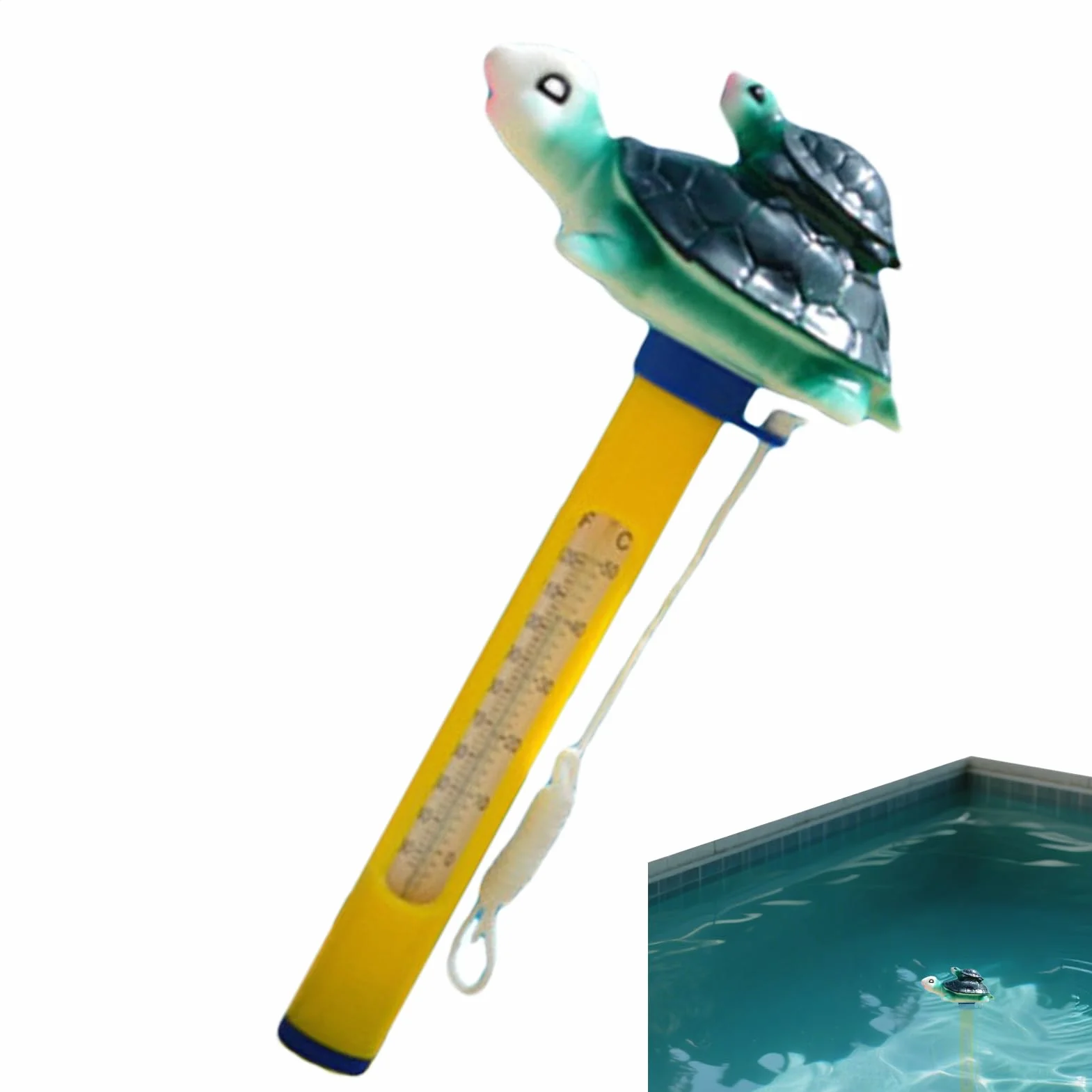 Thermomètre Flottant pour Piscine Moniteur de Température d'Eau avec Corde
