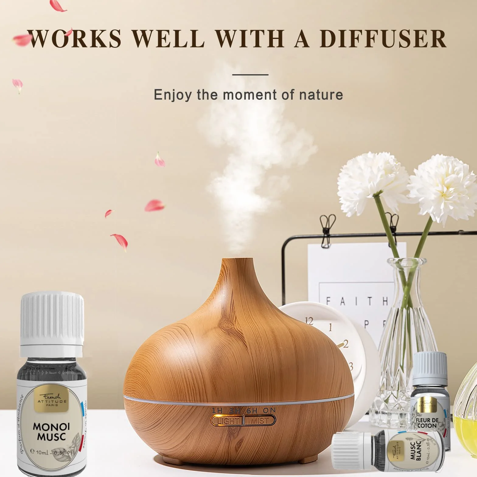 Extrait de Parfum Musc Blanc 10 ml Concentré Parfum d'Ambiance Fabrication Française
