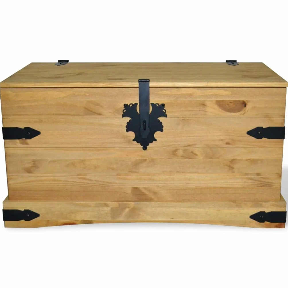 Festnight Boîte de Rangement Corona 91x49,5x47 cm Pin Mexicain