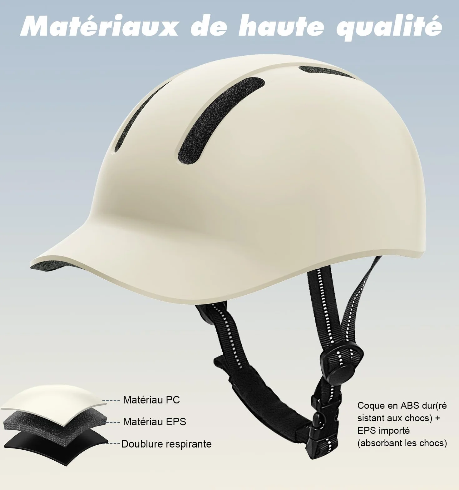 KINGLEAD Casque de vélo,Casque Urban Commuter,Casque de vélo stylé Hommes et Femmes pour Le Cyclisme Trekking City Roller Casque Hommes réglable