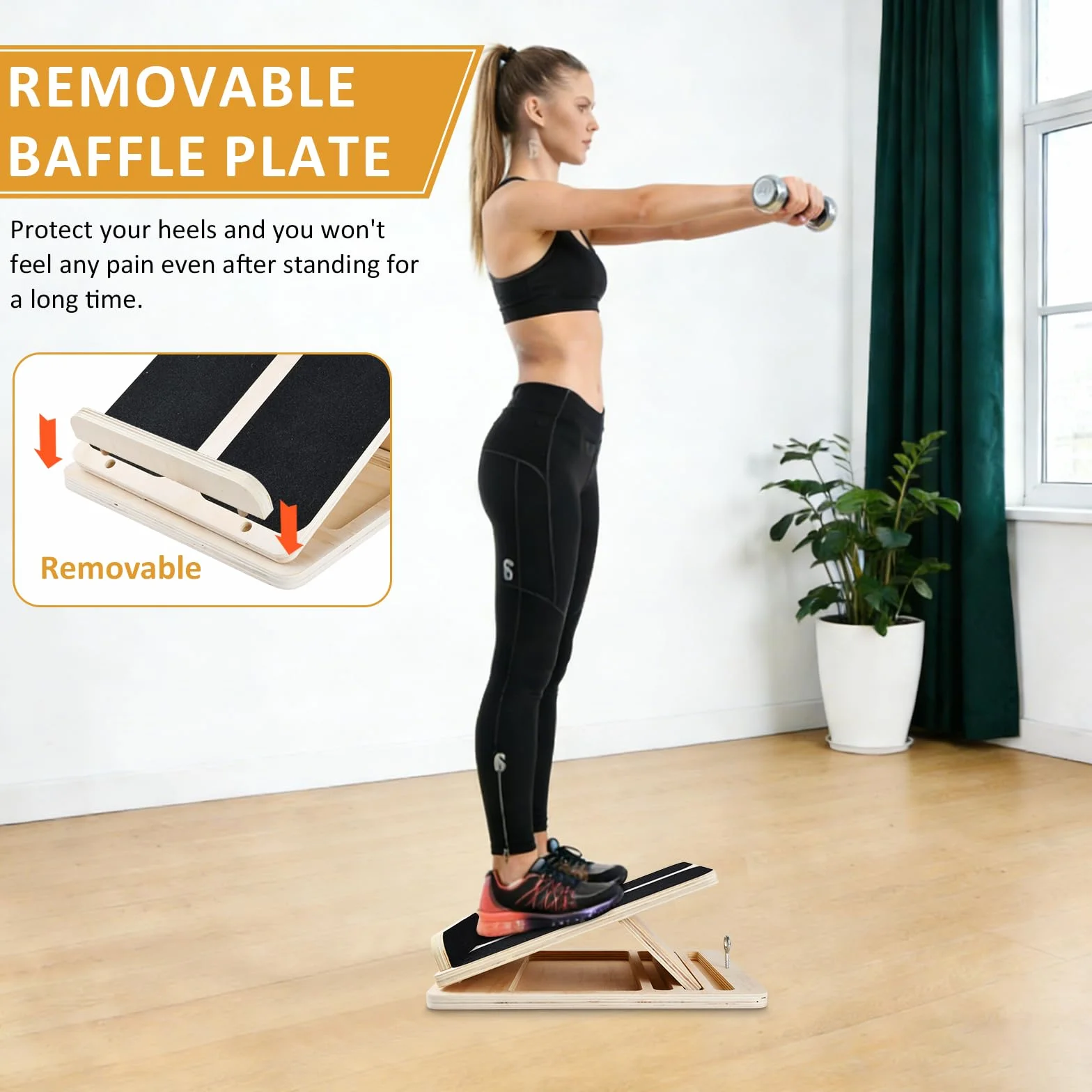 Planche Inclinée Professionnelle en Bois, Slant Board pour Étirement et Entraînement à l'Équilibre