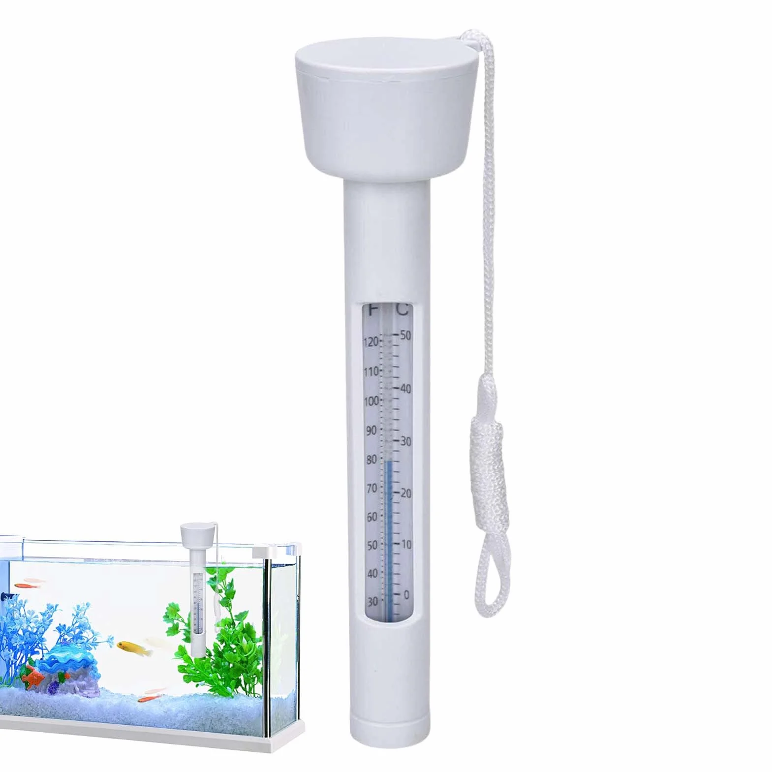 Thermomètre flottant pour piscine 0-50 °C avec laisse, accessoire spa aquarium étang