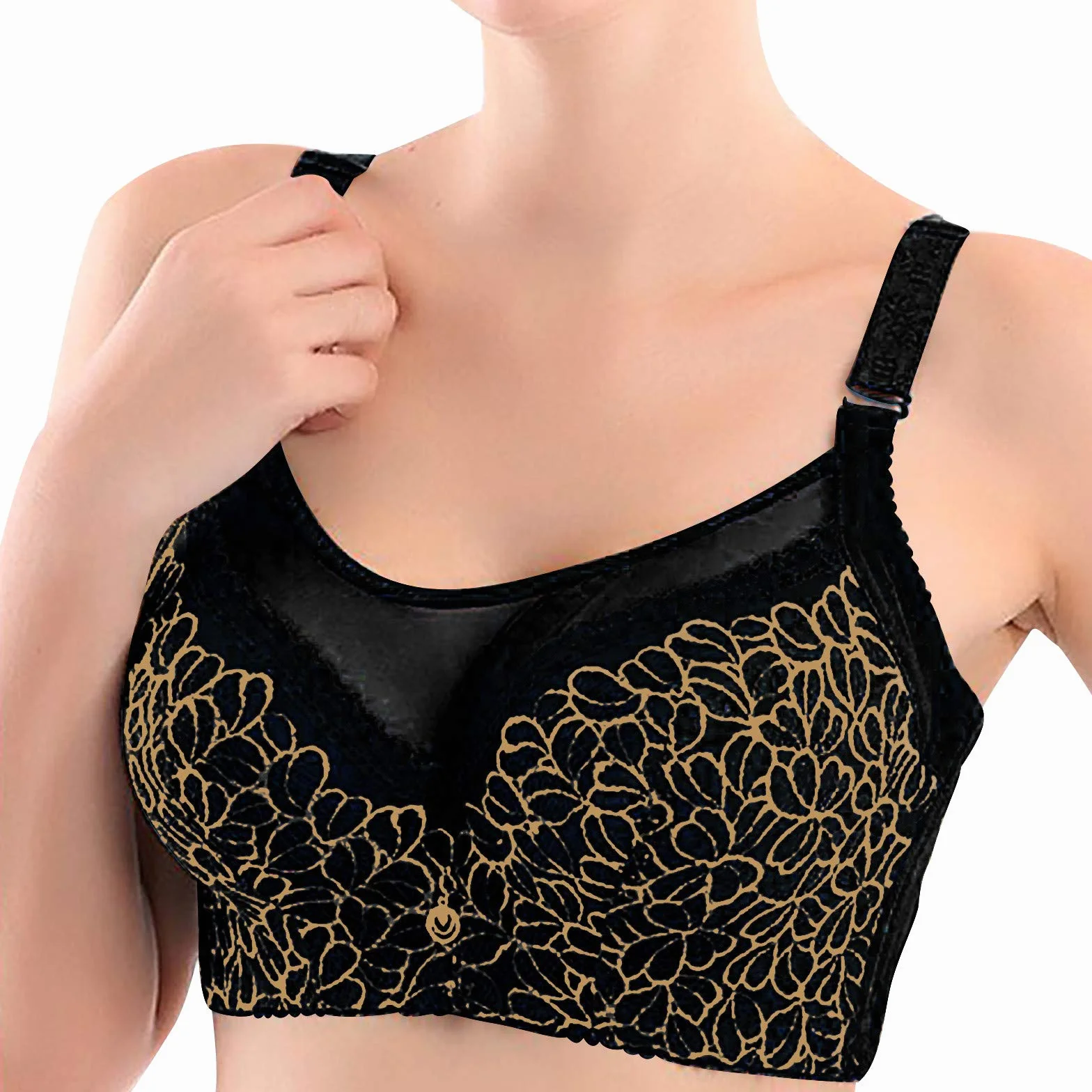 Soutien-Gorge Femme Dentelle Minimiseurs Bra Taille Stretch Yoga Hollow Plus Sports