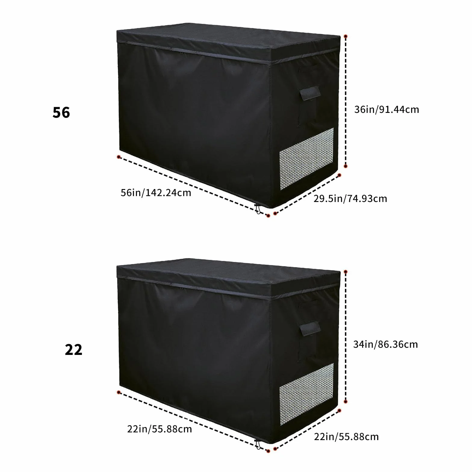 Housse de congélation étanche pour coffre 4-4,6 m³ double fermeture éclair fond élastique poche rangement