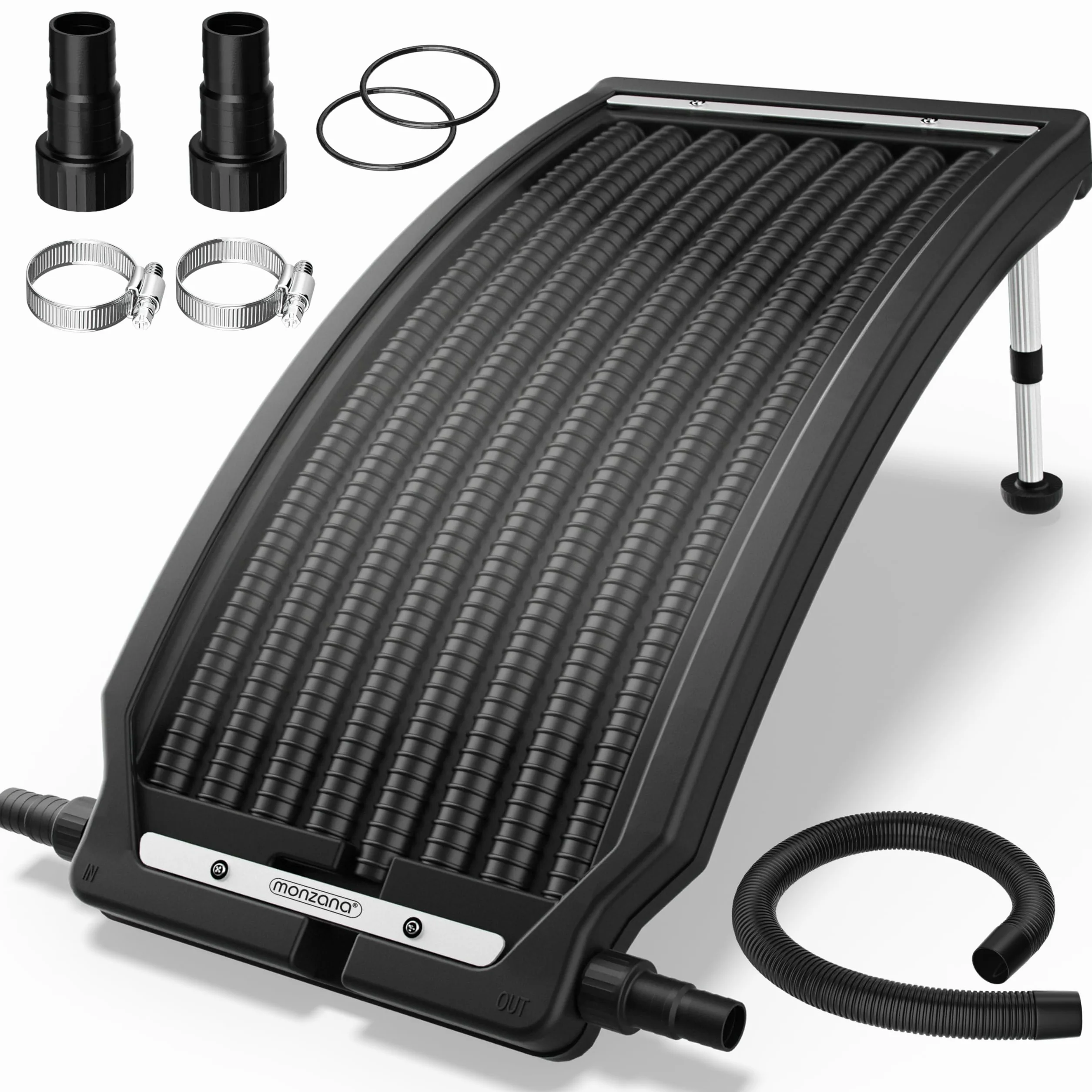 Monzana Panneau de Chauffage Solaire 112x55x14cm 10.000L/h 32/38mm raccord PEHD résistant UV Chauffage Piscine