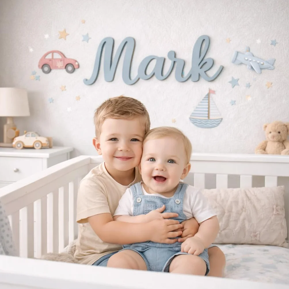 Prénom bois personnalisé 20-96 cm décoration chambre enfant fait main
