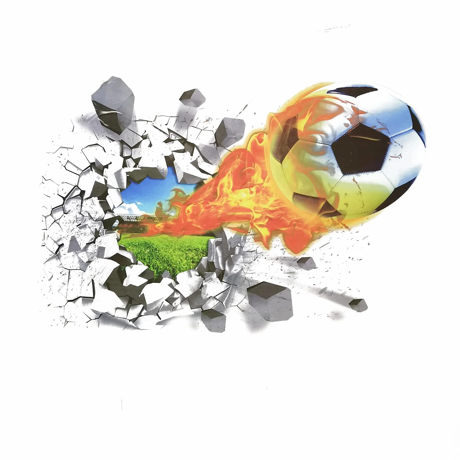 Stickers Football 3D Autocollant Murale Decoration Chambre Ado Garcon