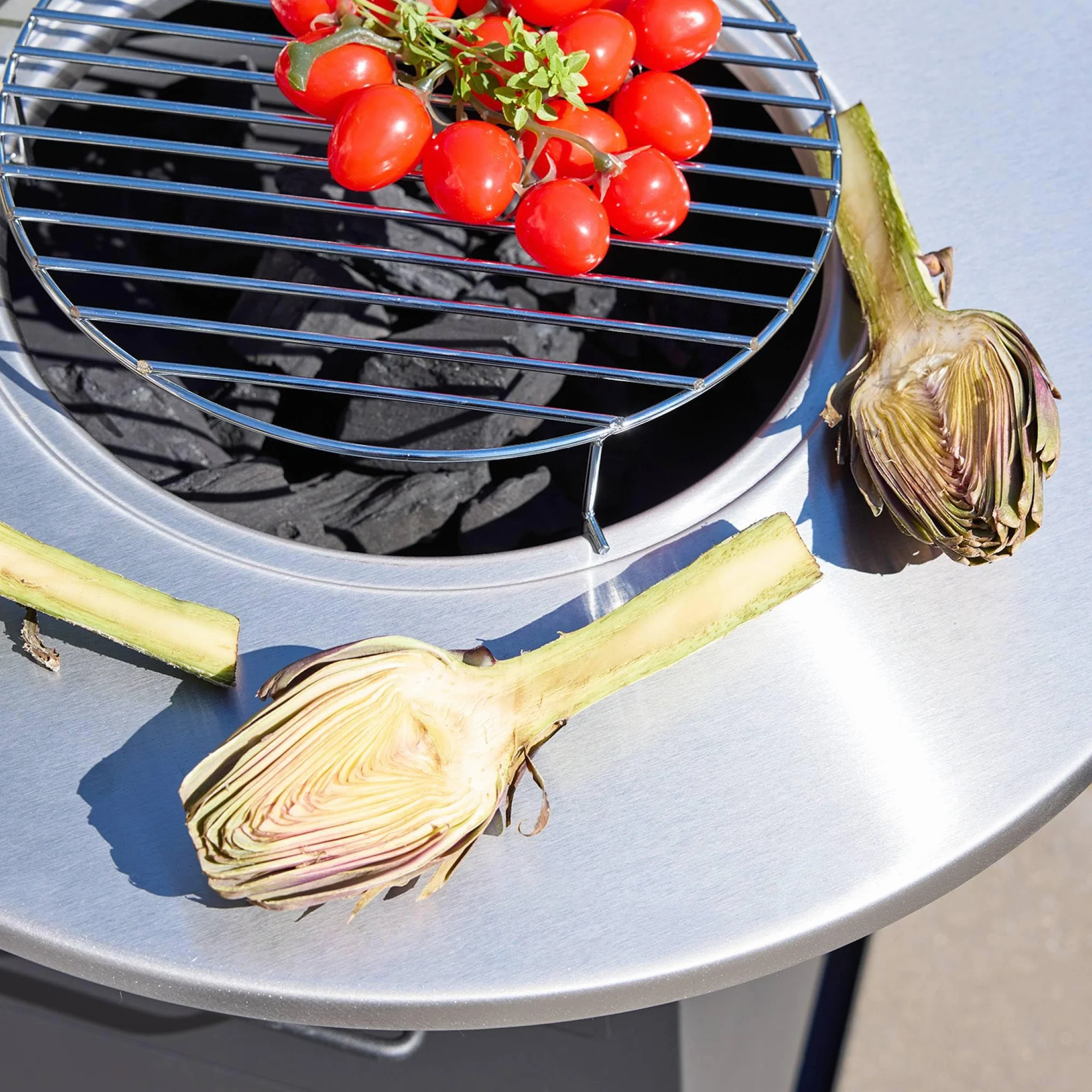 Sweeek Izalco Brasero Barbecue Ø59cm Noir Grille Cuisson Rangement