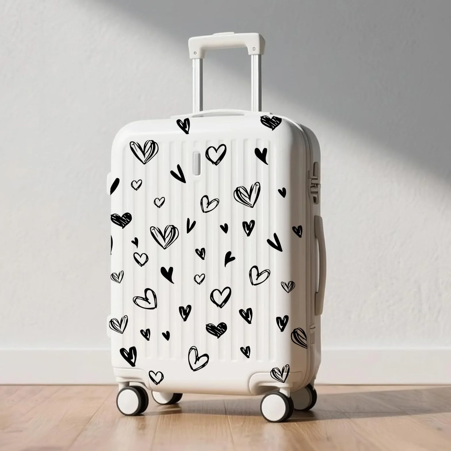 Stickers Muraux Noir et Blanc Amour Vinyle Mural Amovibles 29x90cm