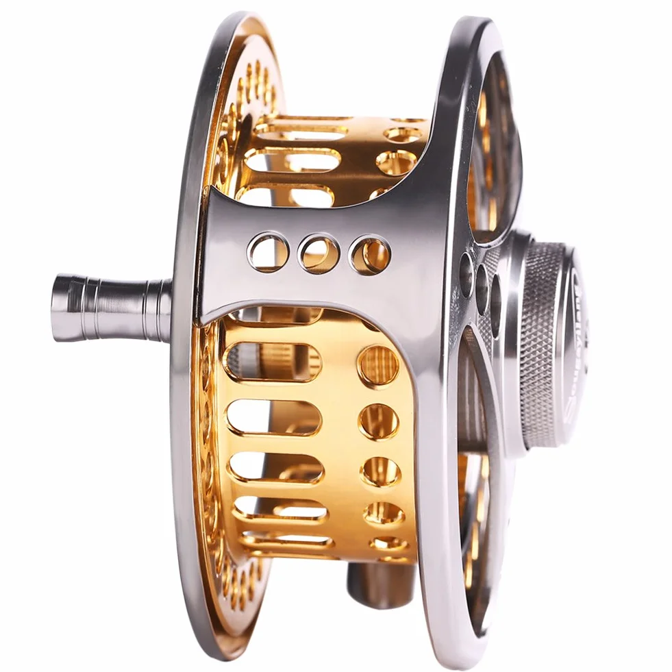 Sougayilang Moulinet de pêche à la Mouche Grand Arbre 2 + 1 BB avec Corps en Alliage d'aluminium usiné CNC et Bobine dans Les Tailles 5/6, 7/8