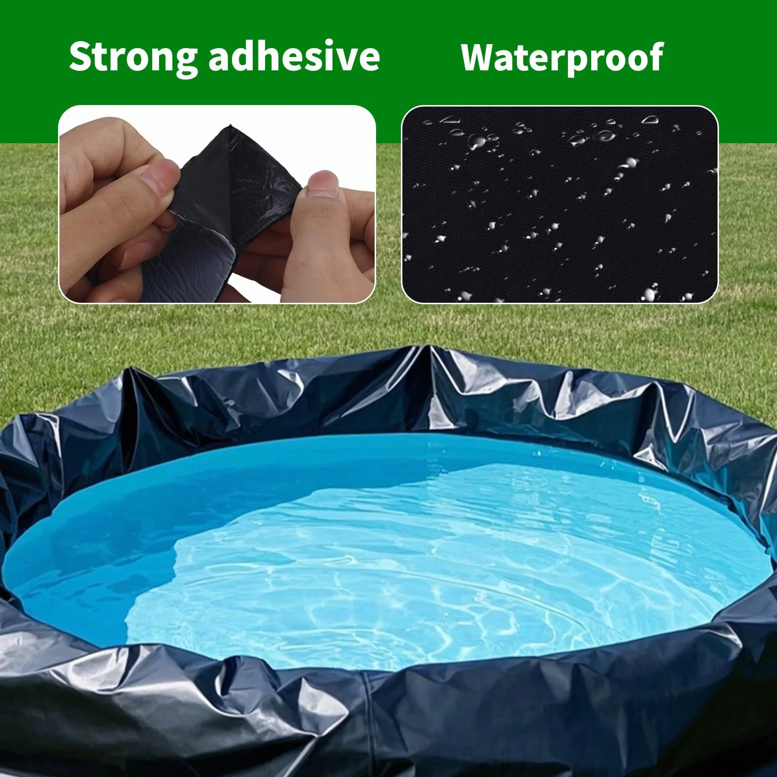 Kit de Réparation Liner d'Étang EPDM Autoadhésif 20x20cm 3 Pièces