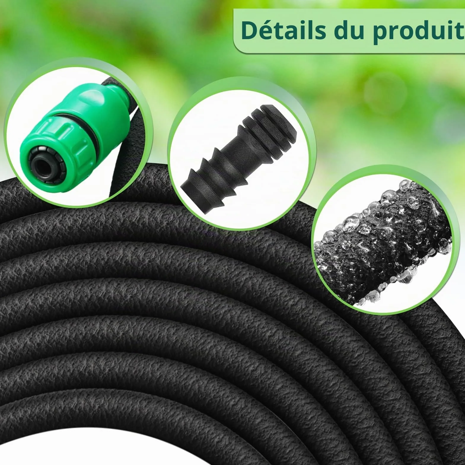 Tuyau Poreux Microporeux pour Irrigation Goutte à Goutte 50m