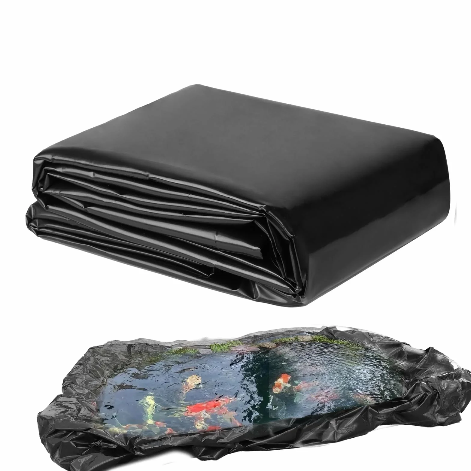 Bâche pour bassin LDPE noir 157x197 pouces résistante à la déchirure lourde