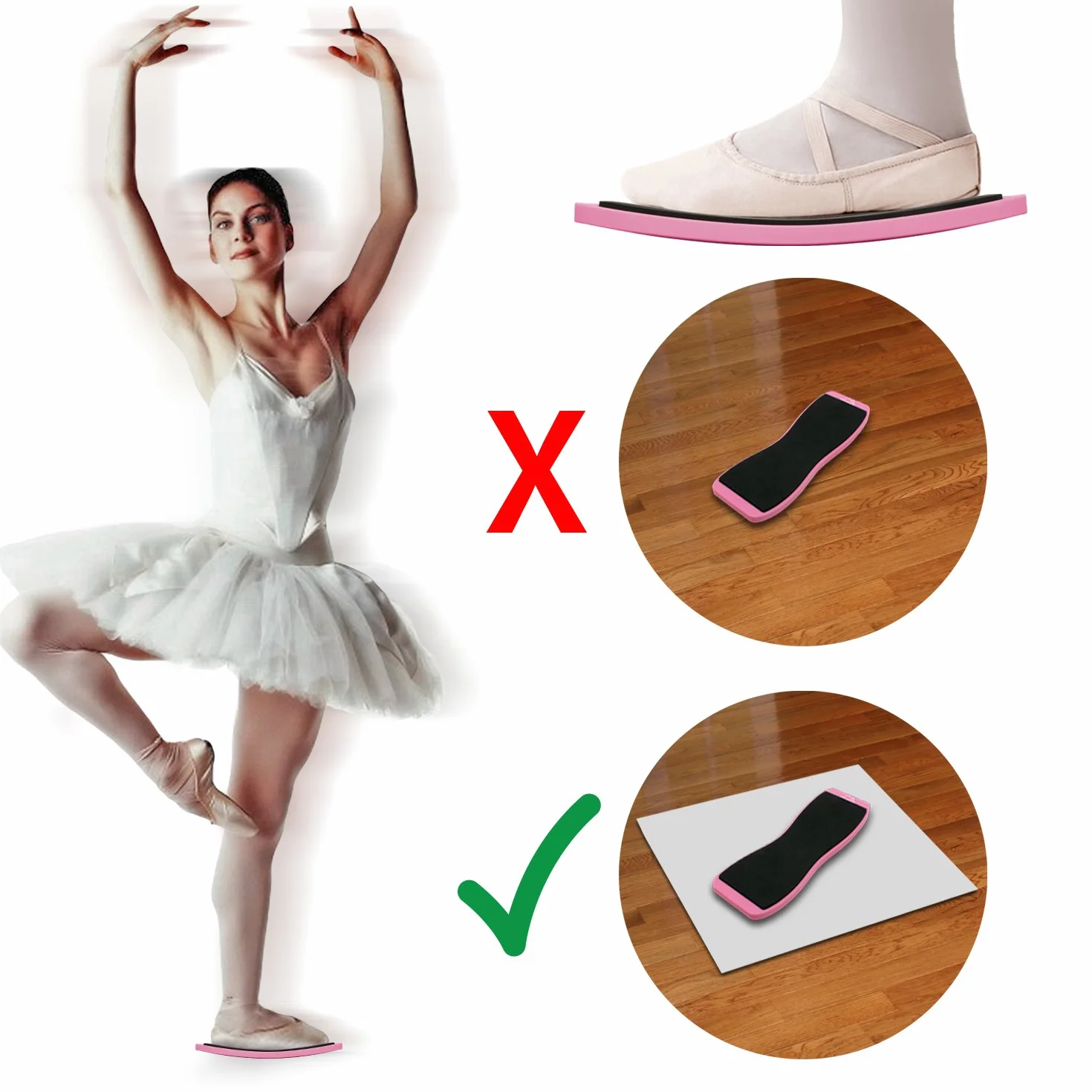 CampTeck U6766 Turning Board Ballet Spin Board pour Danseurs Pirouette Rose 1 Pièce