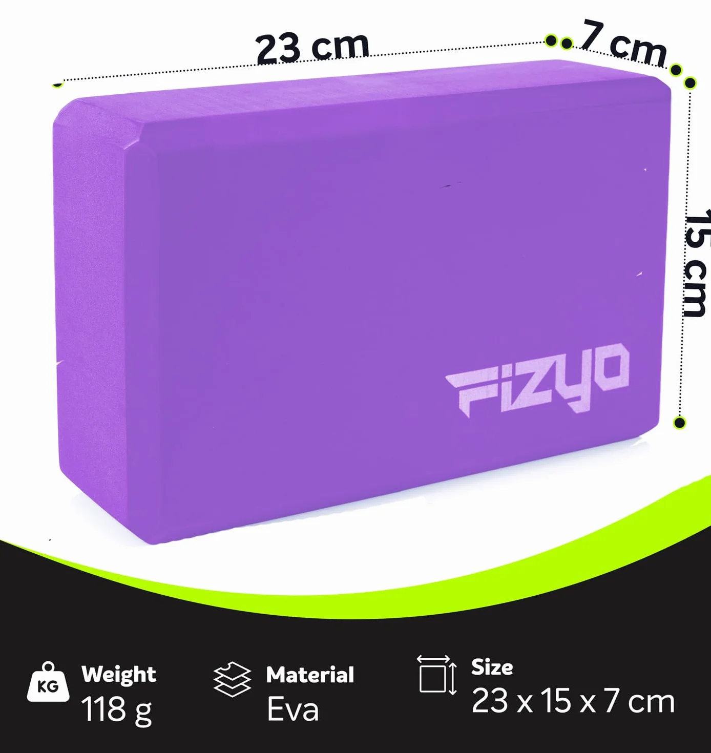 Fizyo Bloc de Yoga 2 Pièces Antidérapant en Mousse EVA 23x7x15 cm Cubes Yoga pour Pilates Fitness et Étirement Blocs Yoga Stables pour Équilibre Soutien et Souplesse Couleur