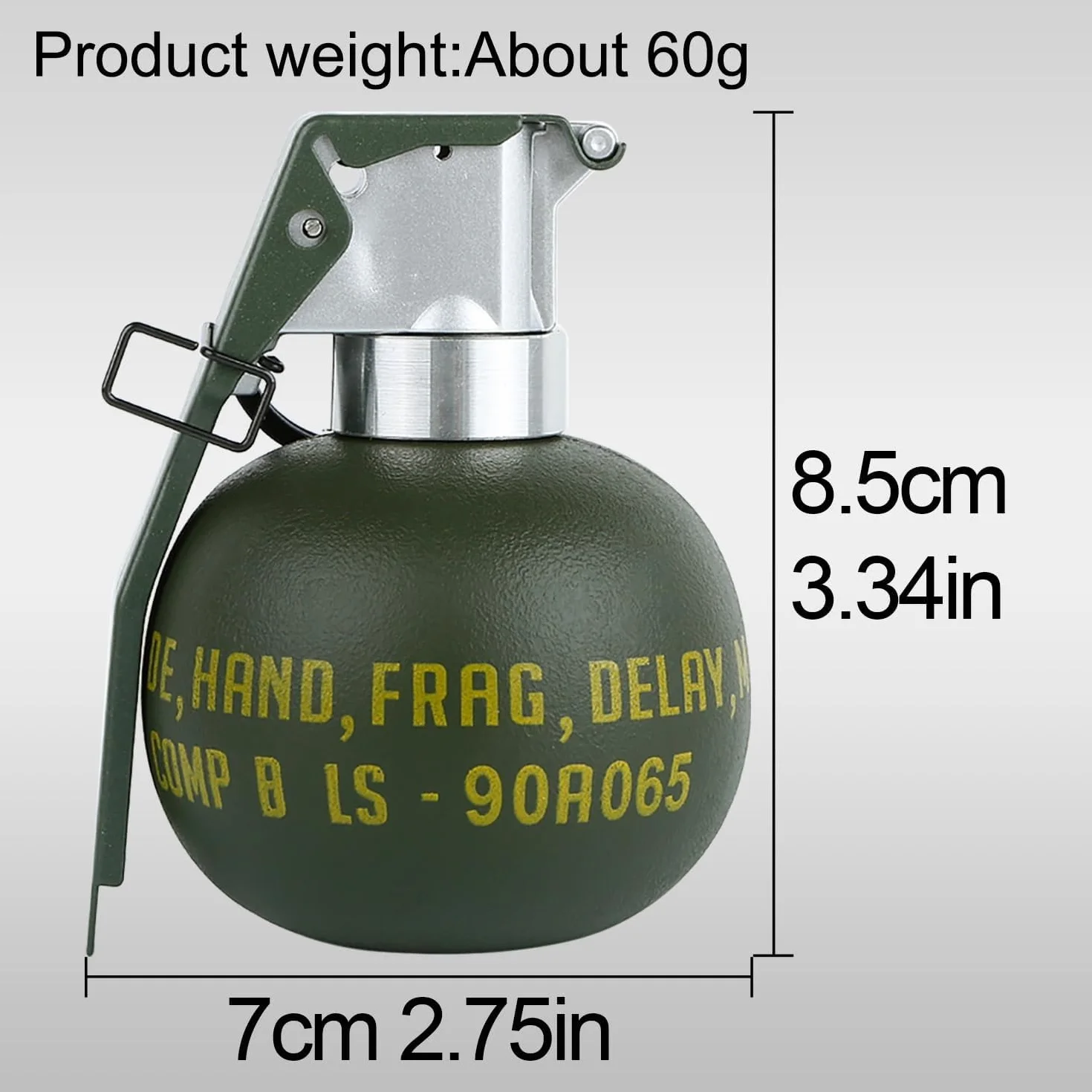 Grenade factice Tactique, modèle réduit de Grenade en Plastique, Accessoires d'équipement Tactique CS Airsoft for Les Fans de l'armée, Accessoires de Film Cosplay en Plein air
