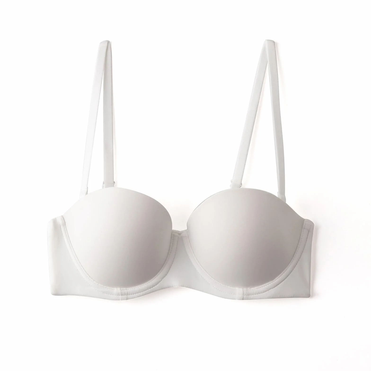 Bikinitop One Fab Fit Soutien-gorge à armatures pour femme Demi T-shirt Soutien-gorge convertible pour femme Haut ventre nu, Blanc., 85A