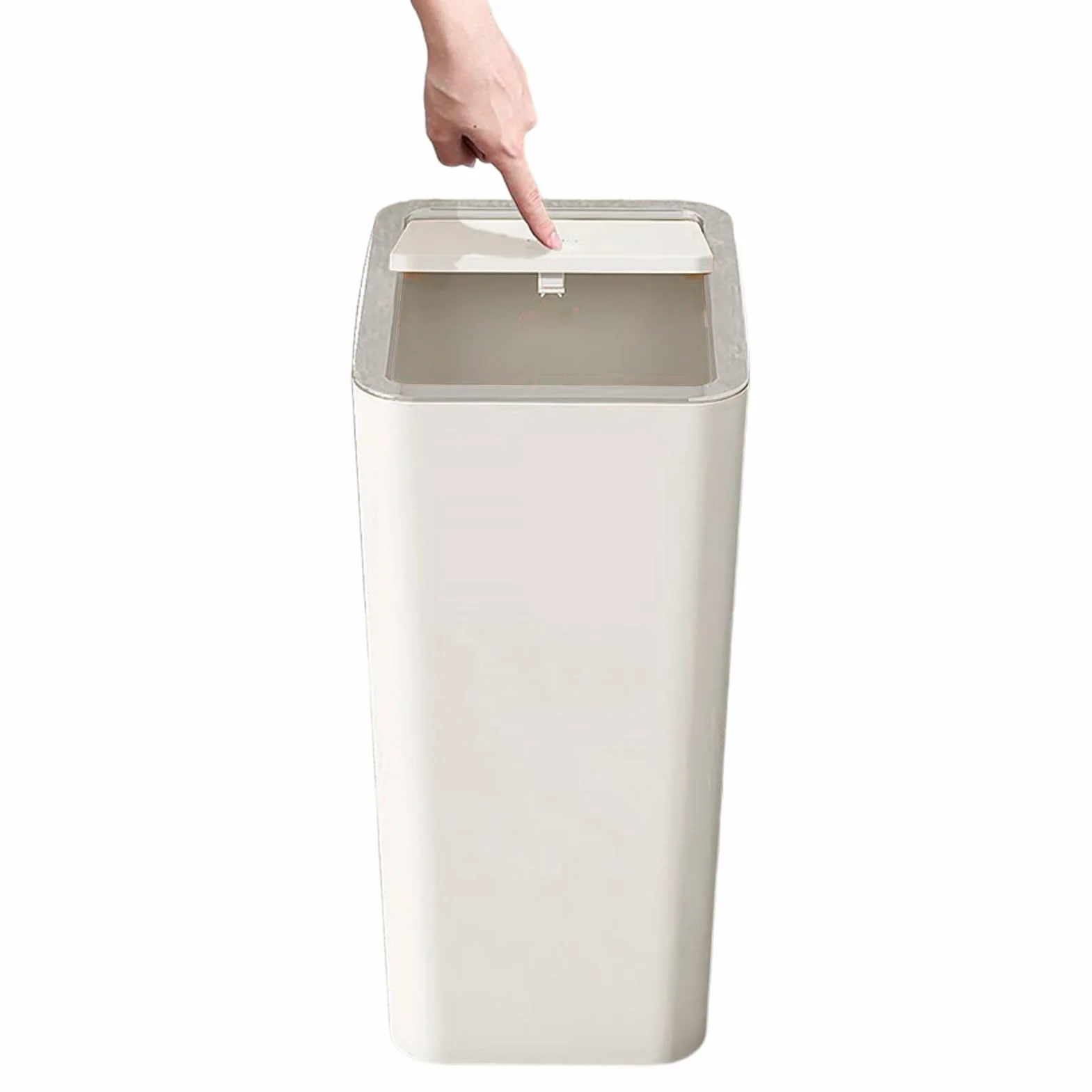 Poubelle Salle Bain Plastique Avec Couvercle 10L 33x9.5x13cm Poubelle Cuisine Bureau