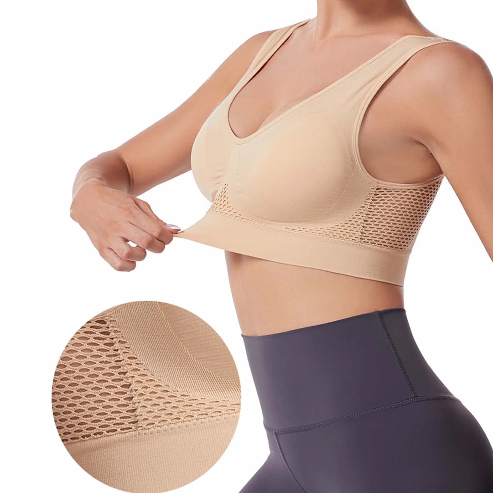 Soutiens-Gorge Sport Respirant Confortable sans Fil Femme