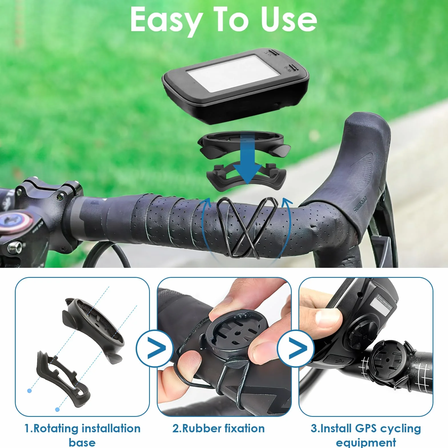 Support Vélo Quart de Tour Compatible avec Garmin | Bryton | XOSS | iGPSPORT | Ordinateur GPS Vélo pour Garmin Edge 130 200 500 510 520 530 iGPSPORT iGS50