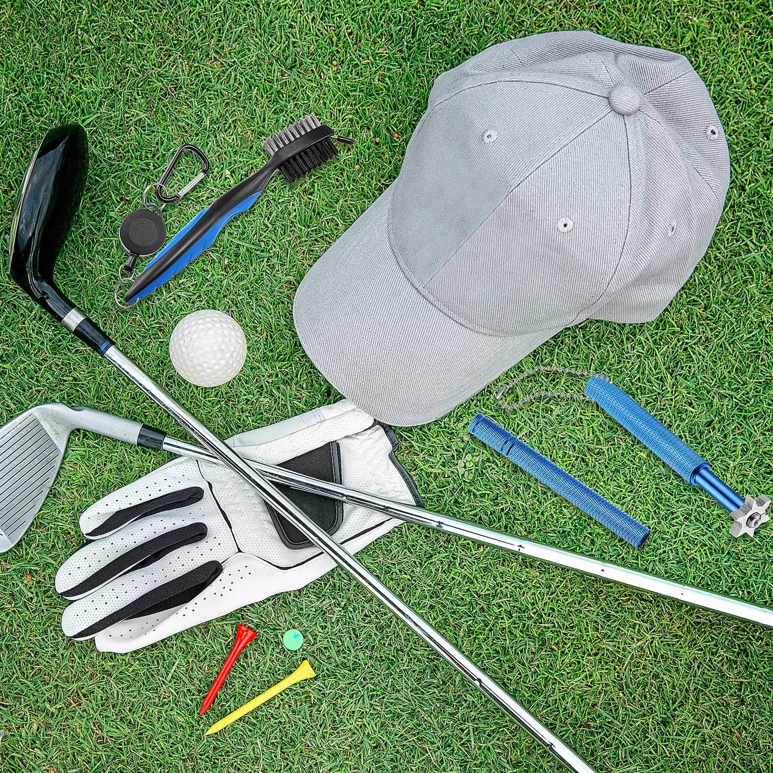 Lot de 3 aiguiseurs de rainures de Golf rétractables et aiguiseur à 6 têtes - Outil de rerainurage pour fers de Golf