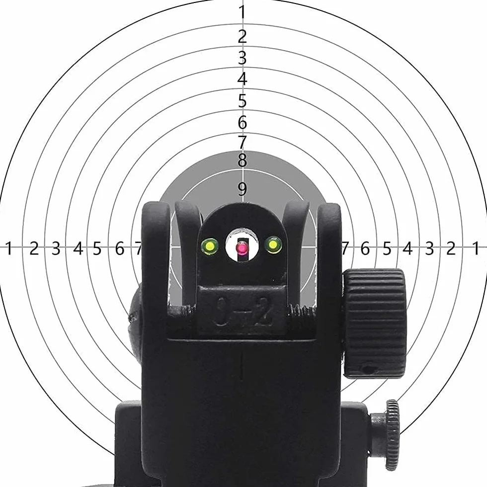 Folding 45 Degree Quick Conversion BUIS Optic Iron Sight for AR15 Front and Rear Wheels with Adjustment Tool