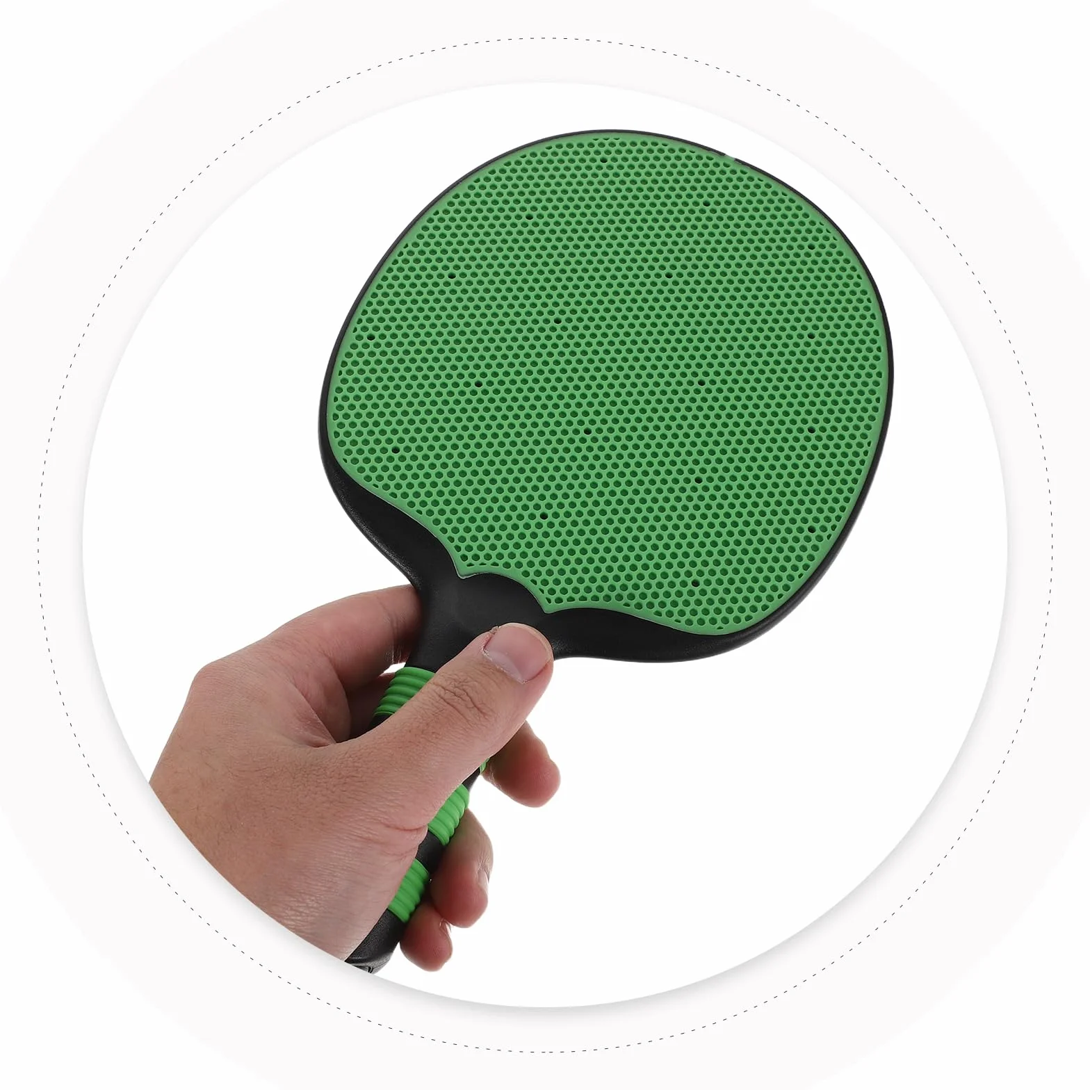 Veemoon Lot de 2 Raquettes de Ping-Pong Vertes Prise Porte-Plume et Classique, Raquettes D’entraînement Tennis de Table Surface de Contrôle Optimale, Manche Ergonomique Antidérapant