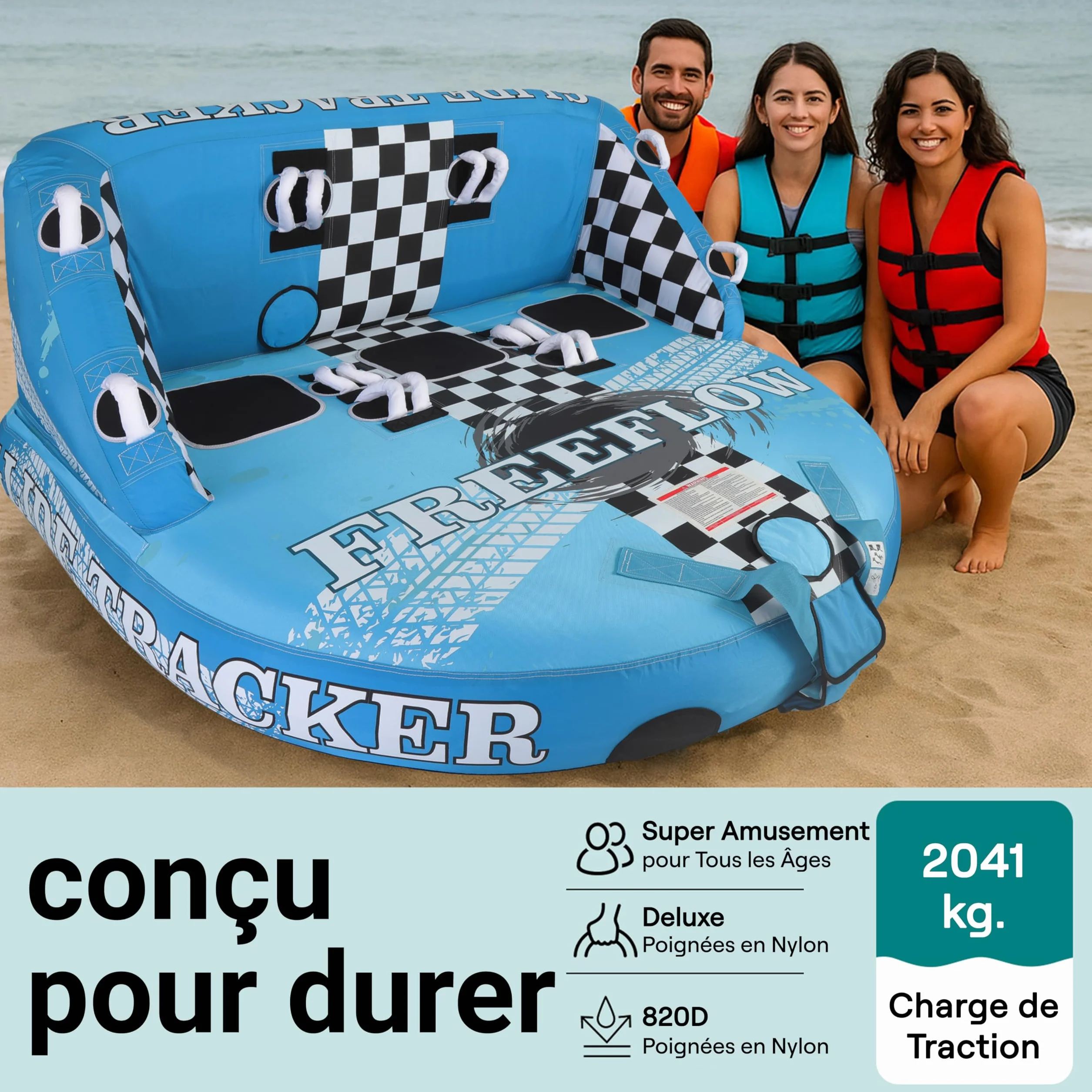 SereneLife Tube de Remorquage Gonflable Robuste