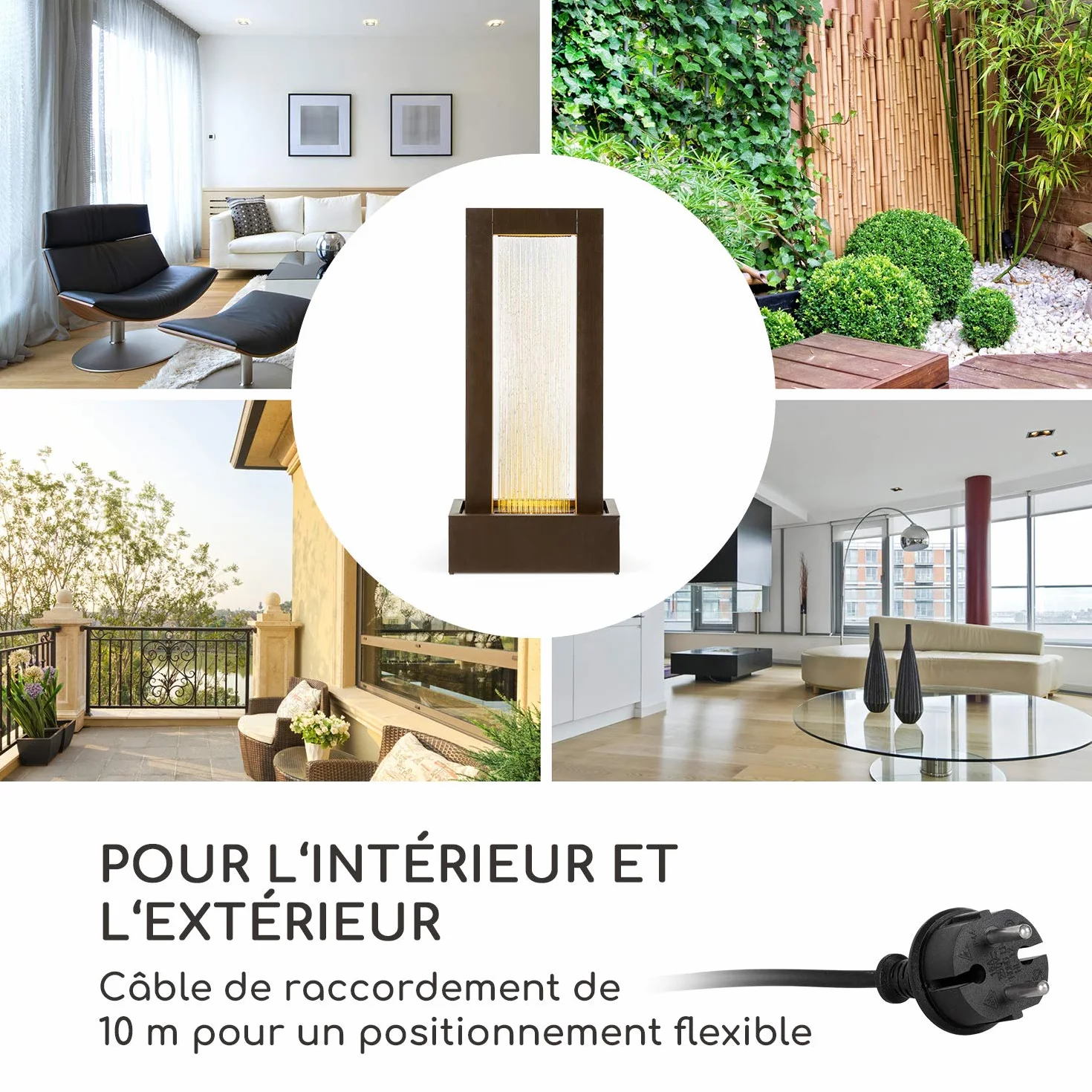 Blumfeldt Skyriver Fontaine de Jardin LoopFlow Bronze Éclairage d'Ambiance