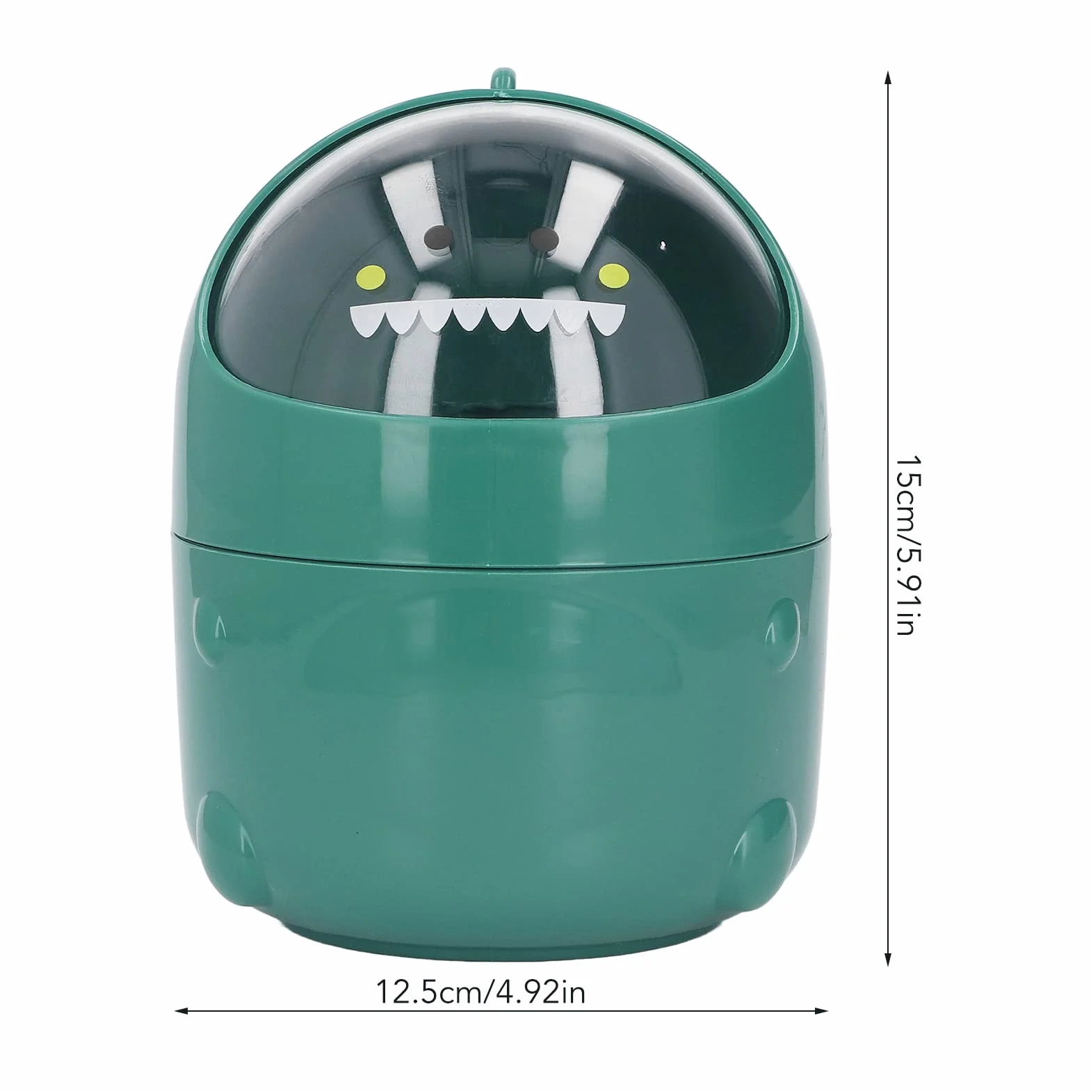Mini Poubelle avec Couvercle pivotant, Poubelle de Bureau Mignonne, Plastique, Dinosaure Vert