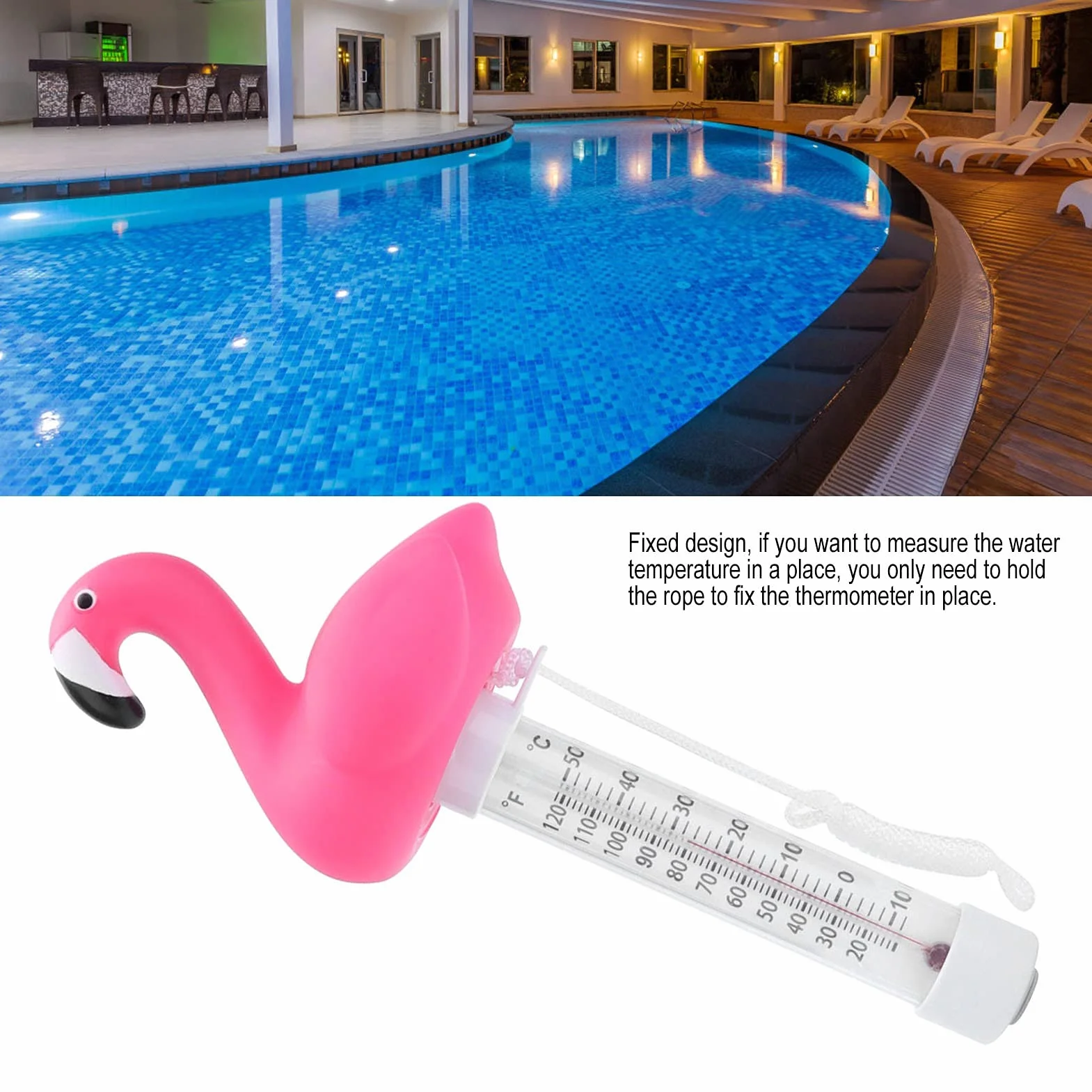 Thermomètre De Piscine Flottant, Flamant Rose, Intérieur Extérieur, Pour Piscine SPA