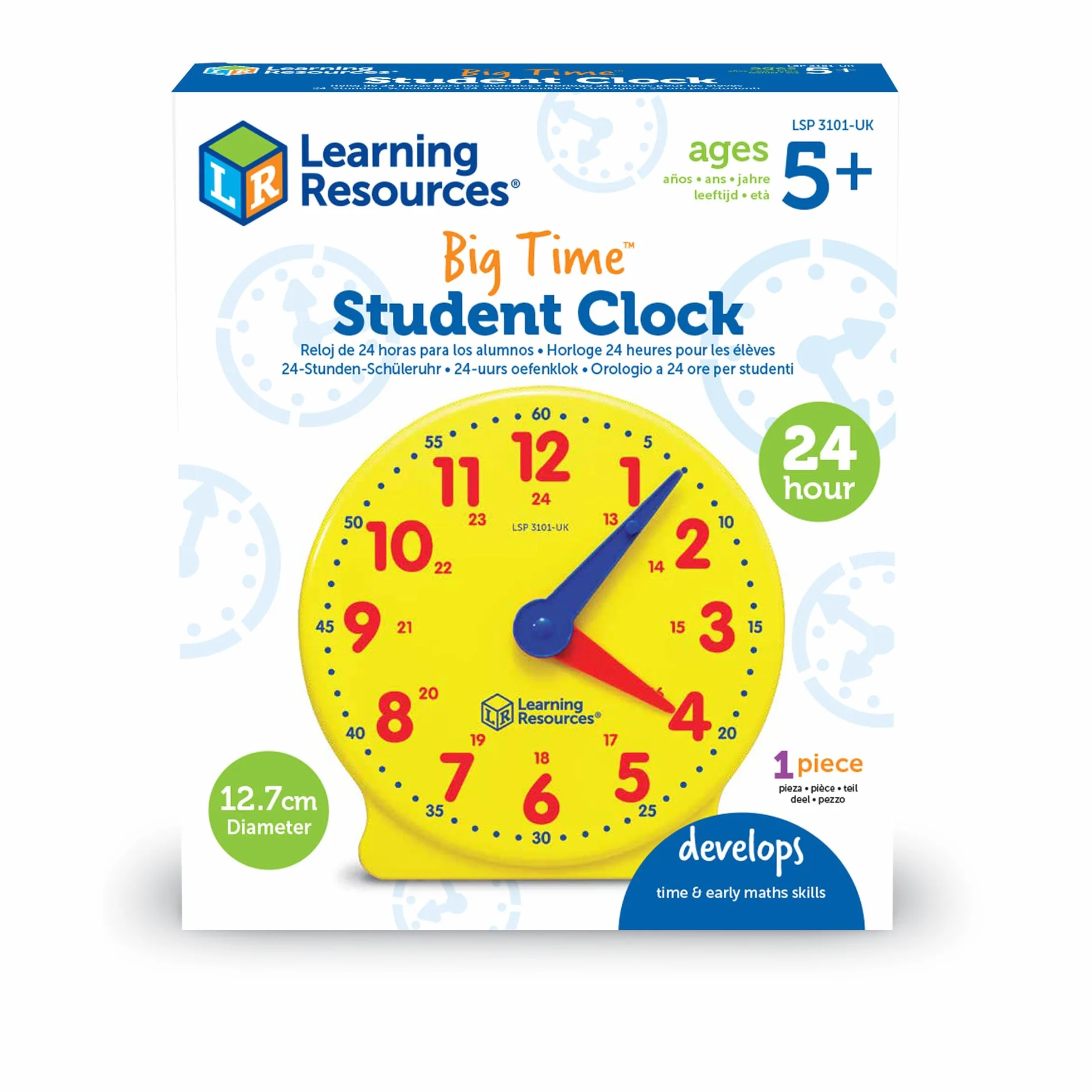Learning Resources Horloge d'apprentissage 24 Heures Big Time pour Les élèves