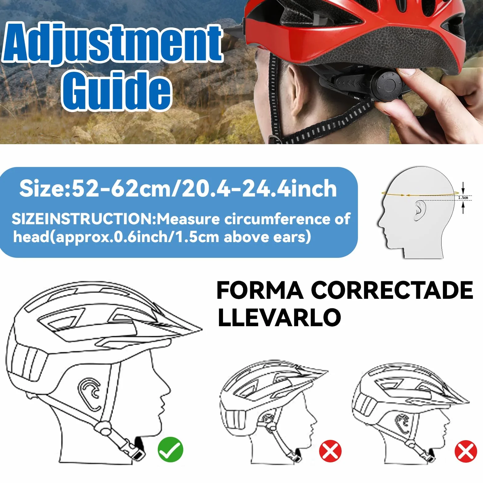 Casque Vélo Adulte Homme Femme, Casque VTT Mountain Bike avec Mousse EPS & Coque PC, Visière Amovible & Système Réglable 52-62cm, Léger Casque de Vélo de Route pour Vélo Électrique Ville